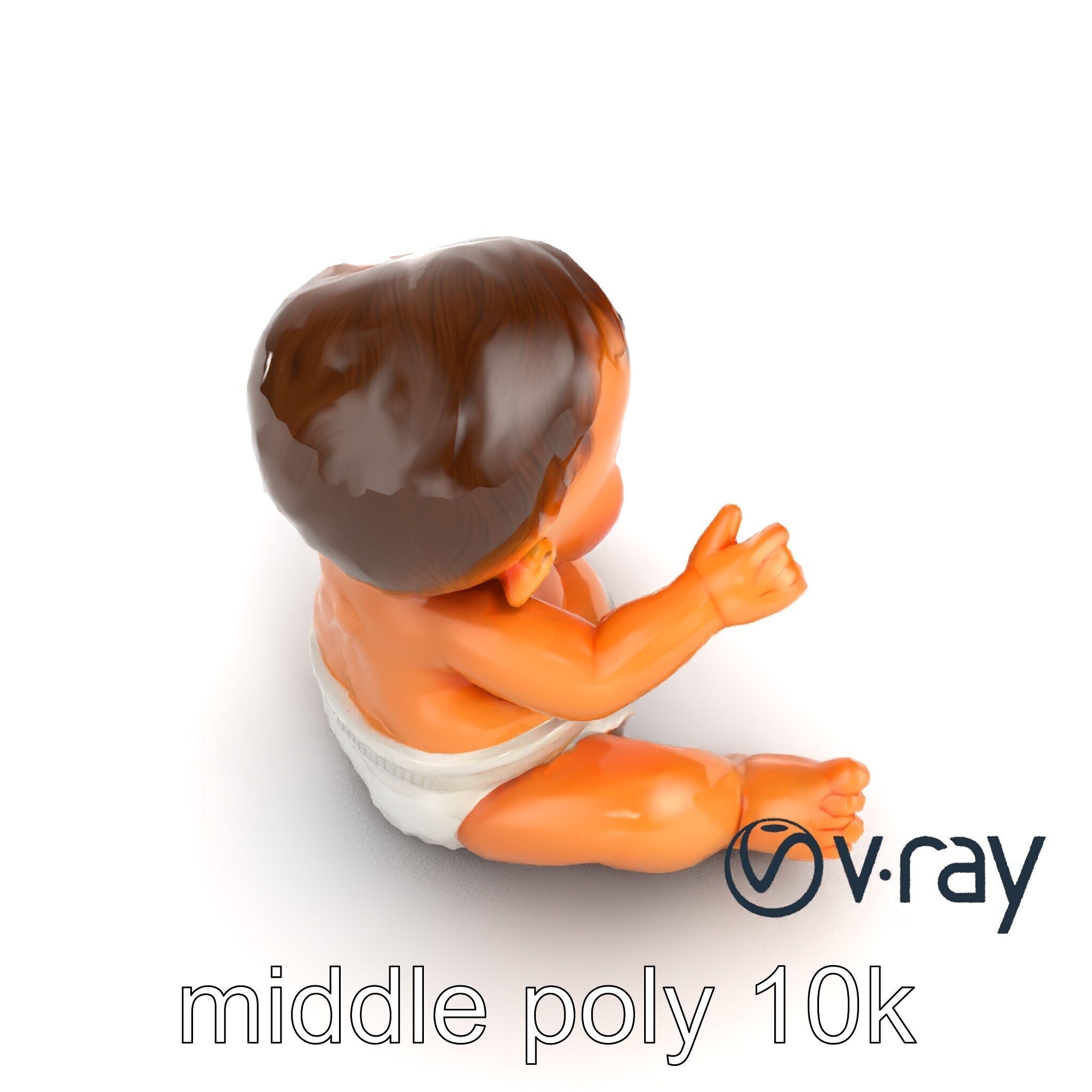 Chubby Baby Brother Character model pack Low-poly 3D model_7