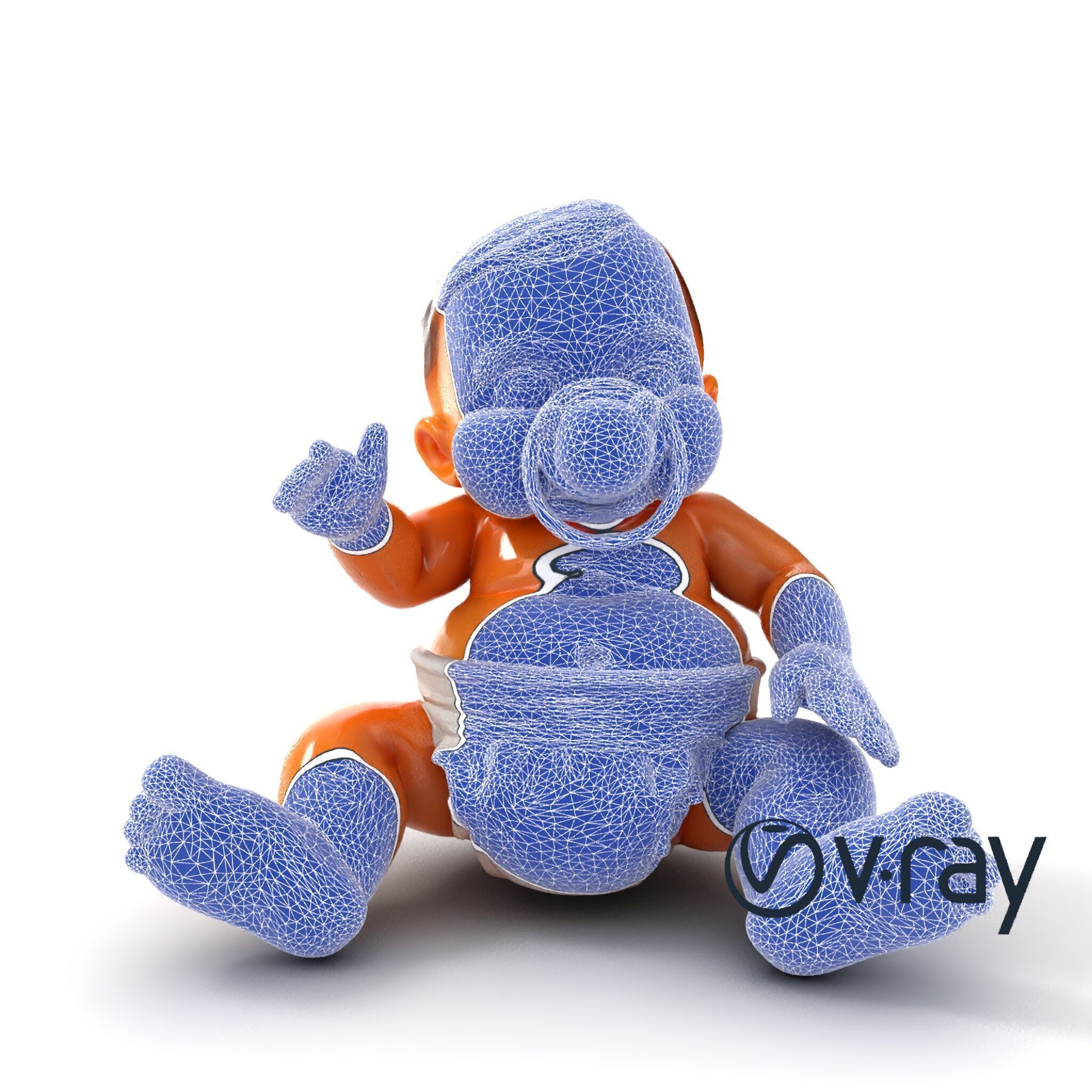 Chubby Baby Brother Character model pack Low-poly 3D model_23