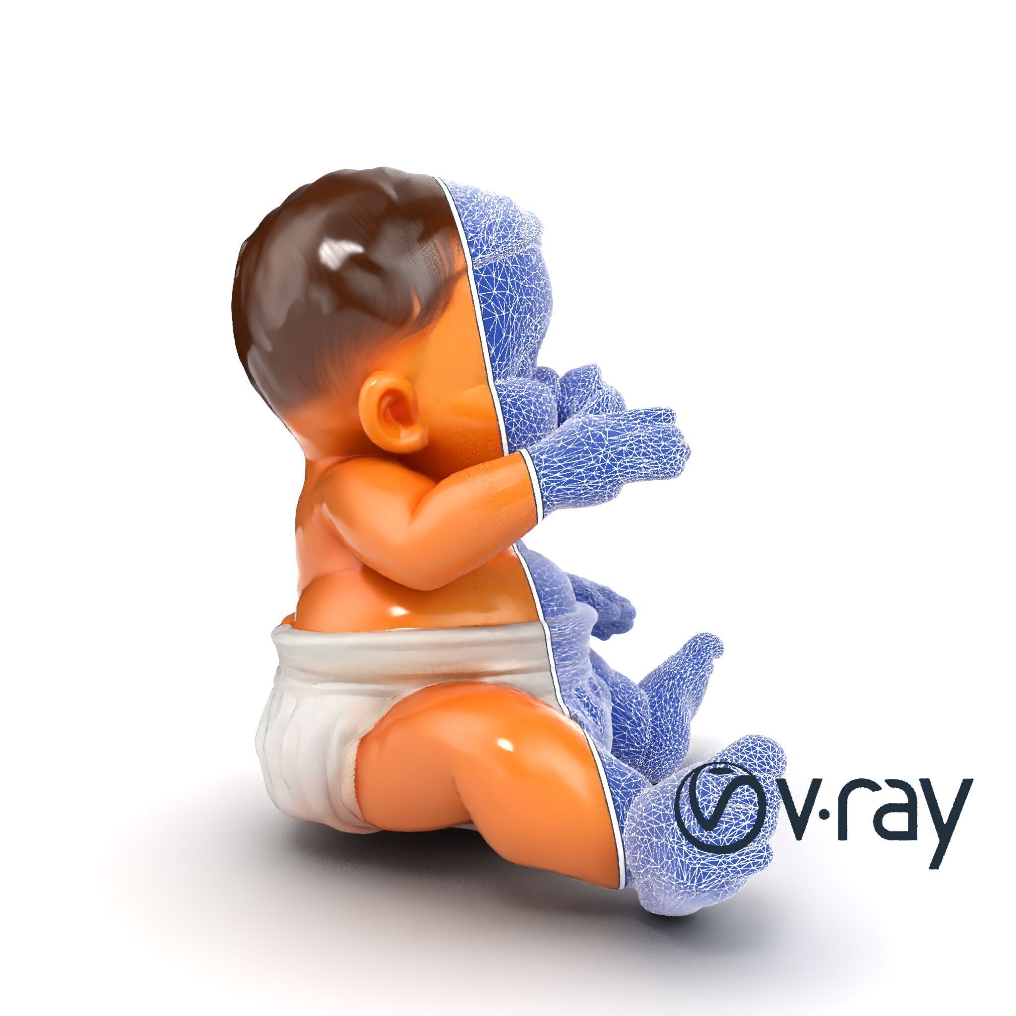 Chubby Baby Brother Character model pack Low-poly 3D model_26