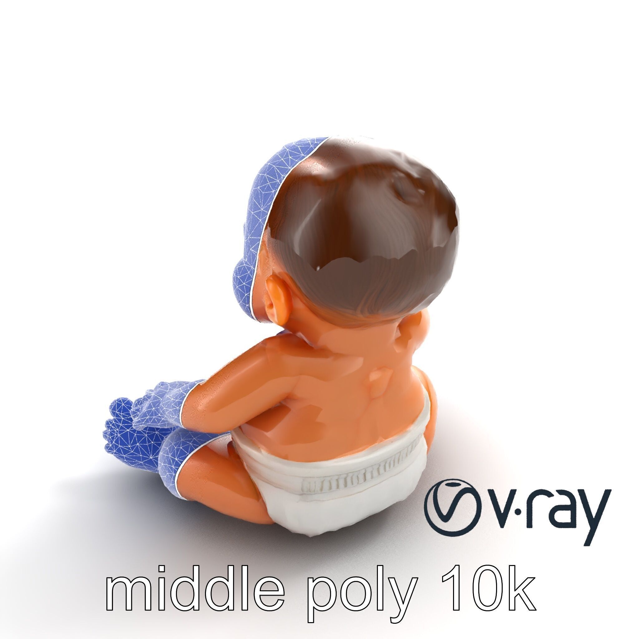 Chubby Baby Brother Character model pack Low-poly 3D model_29
