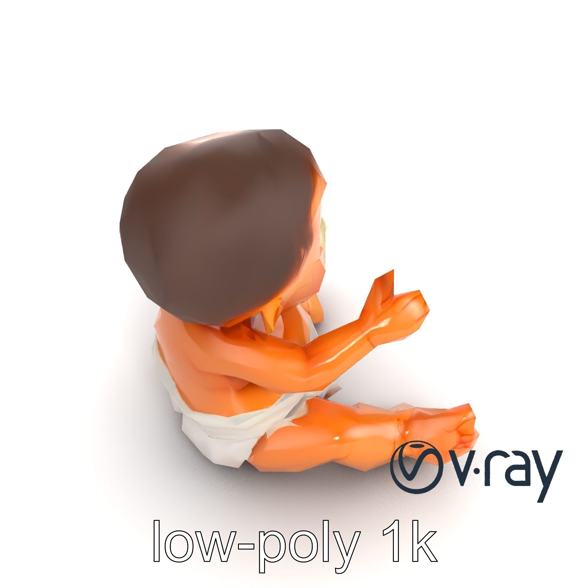 Chubby Baby Brother Character model pack Low-poly 3D model_10