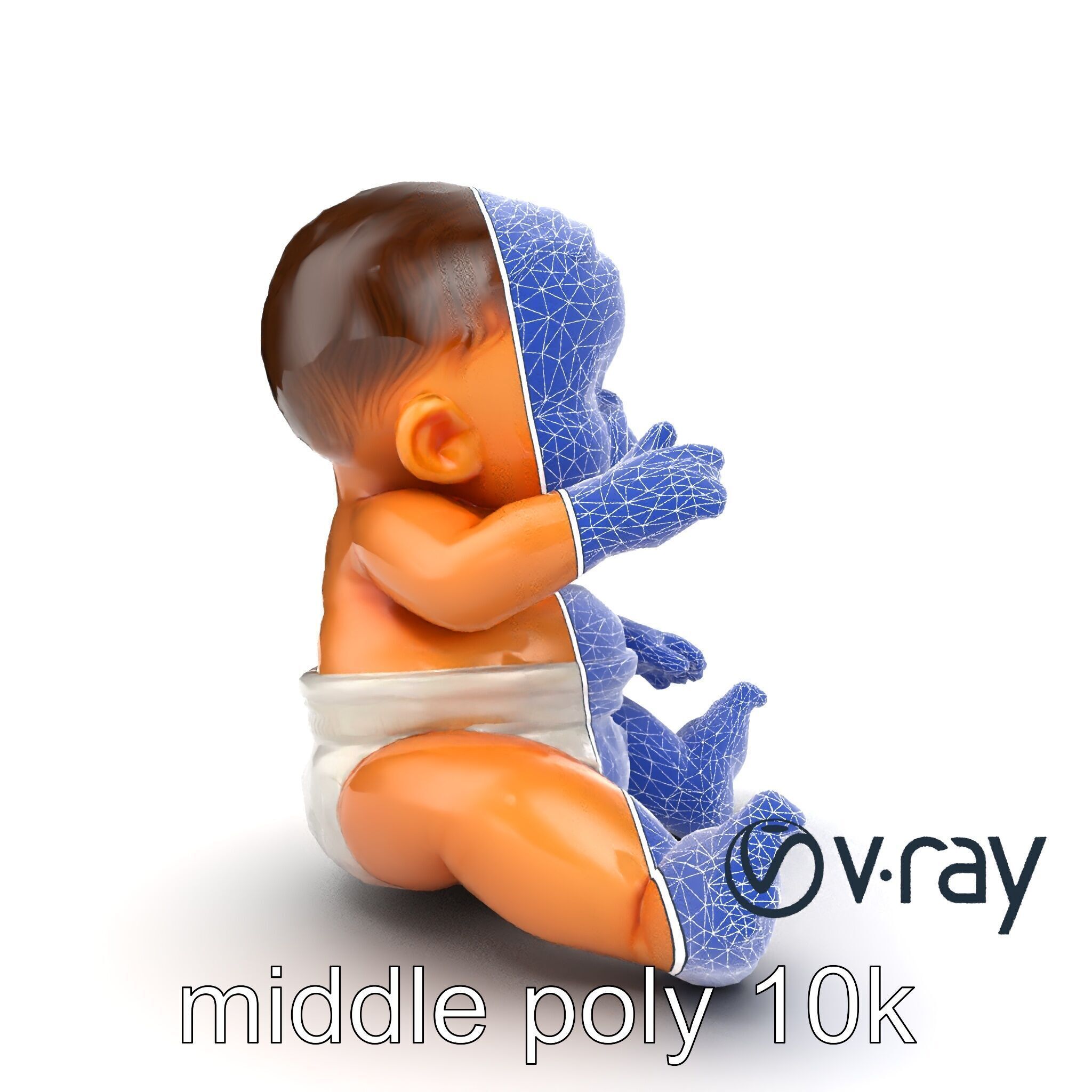 Chubby Baby Brother Character model pack Low-poly 3D model_17