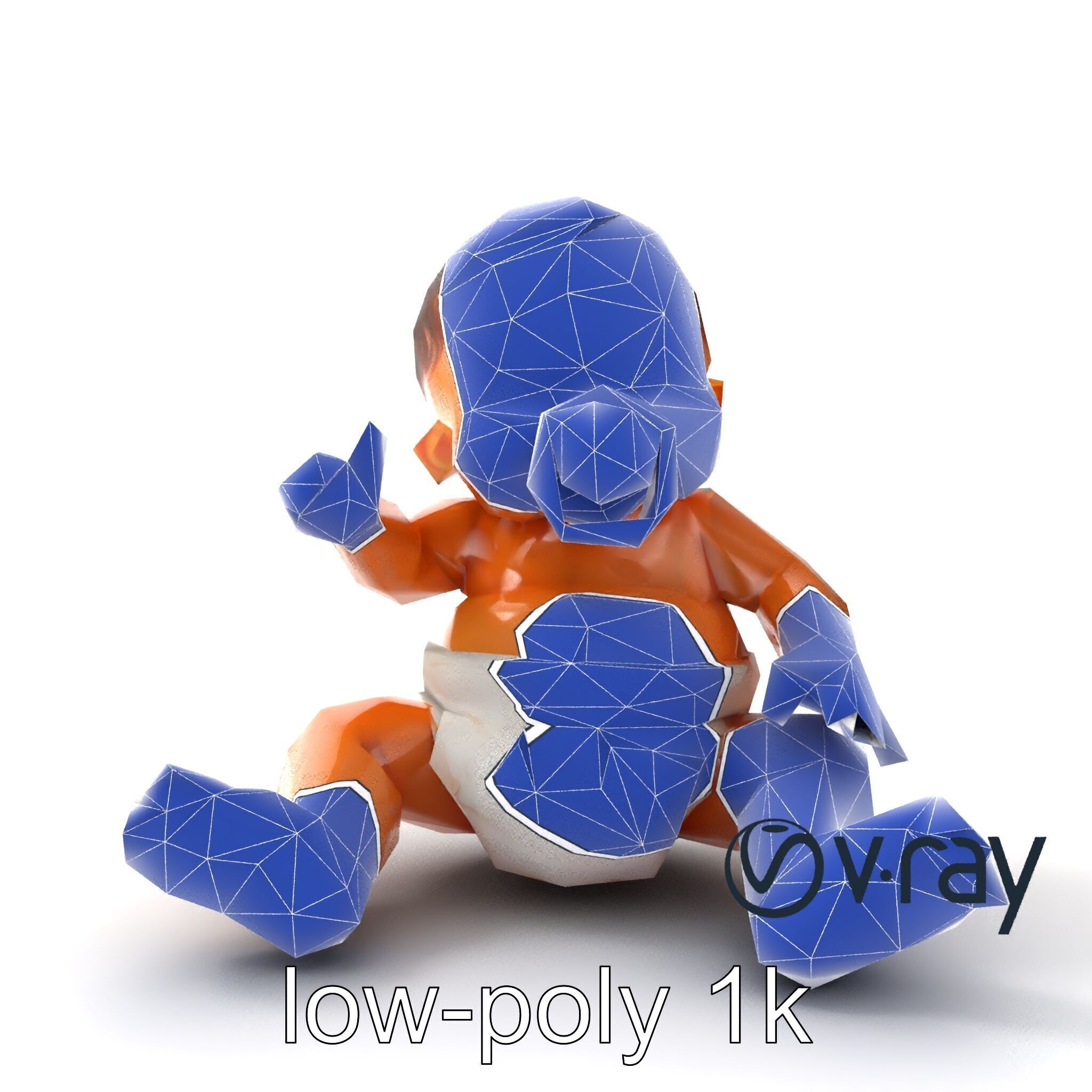 Chubby Baby Brother Character model pack Low-poly 3D model_19