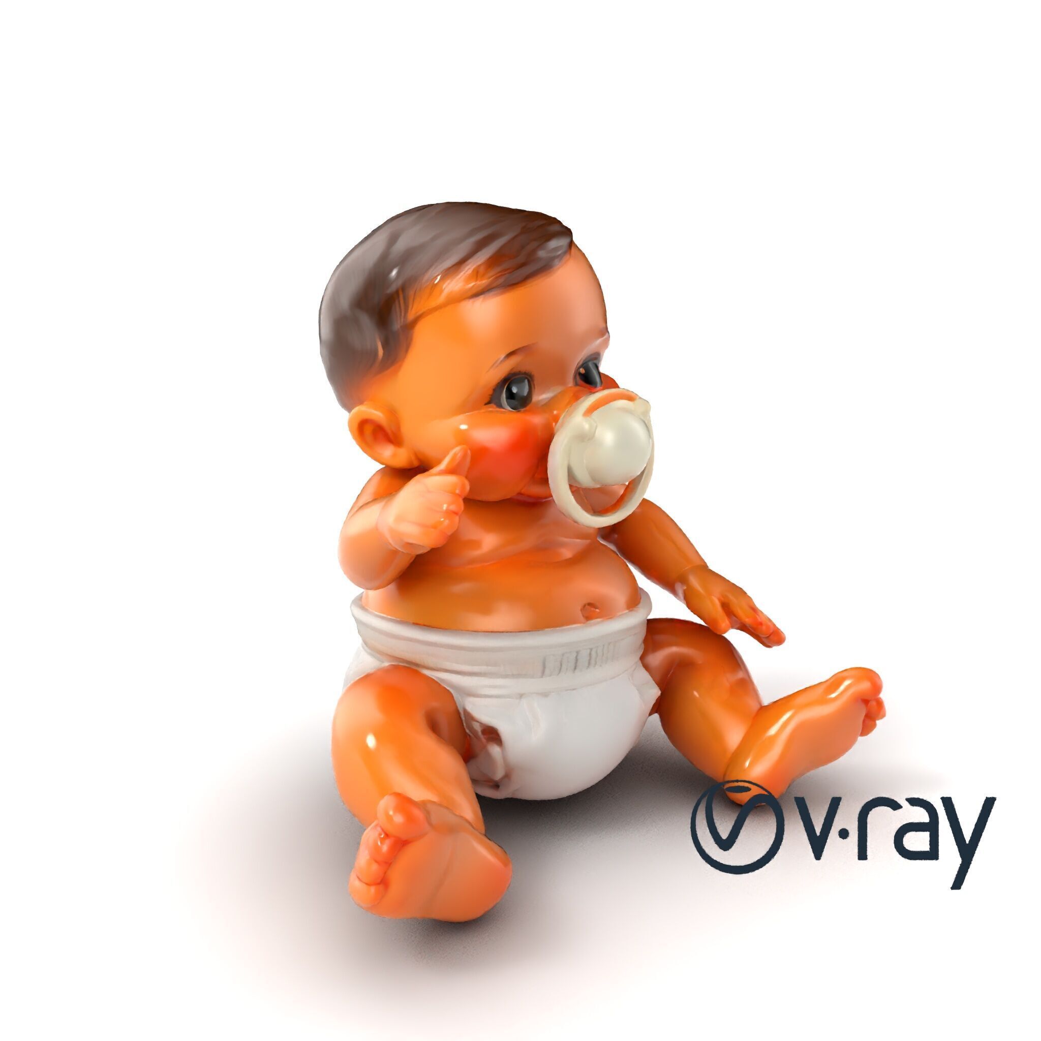 Chubby Baby Brother Character model pack Low-poly 3D model_6