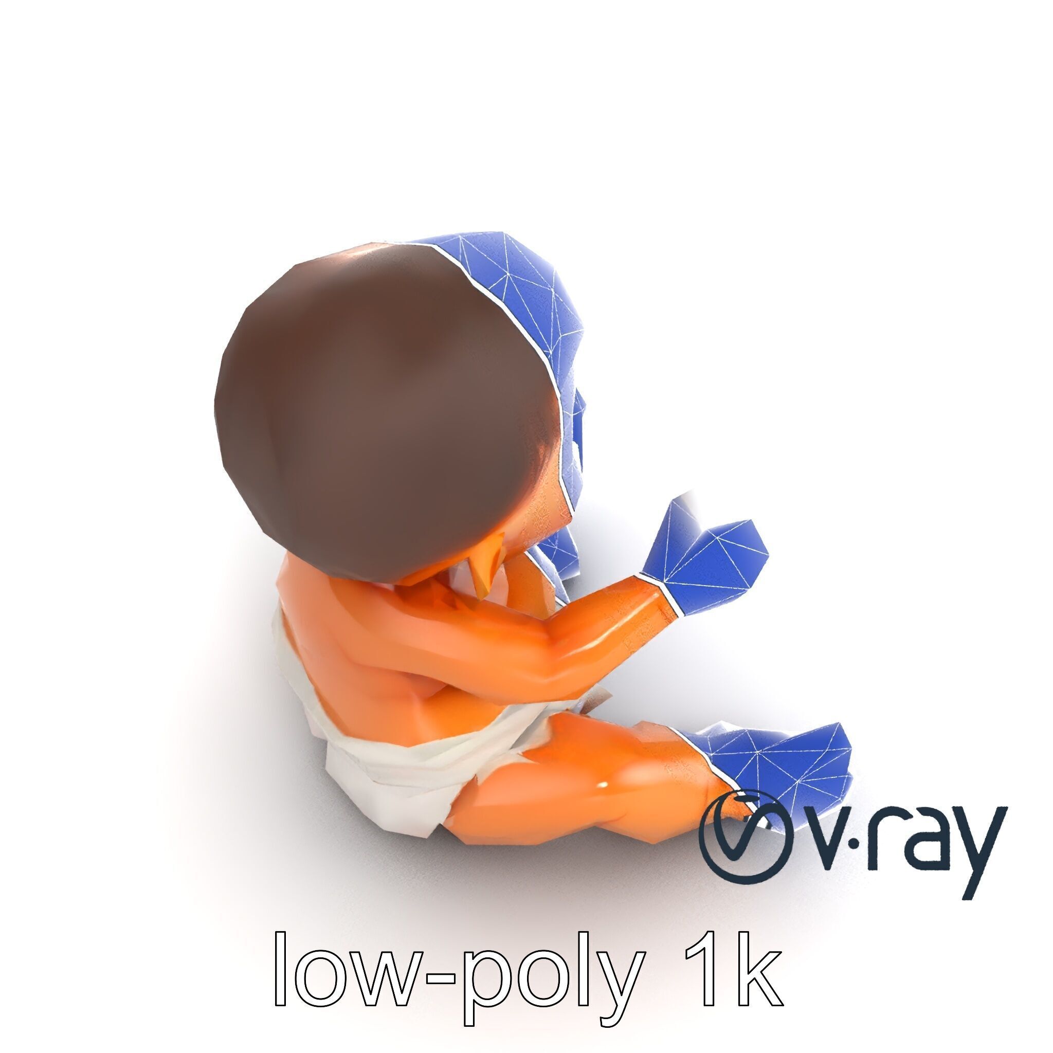 Chubby Baby Brother Character model pack Low-poly 3D model_27