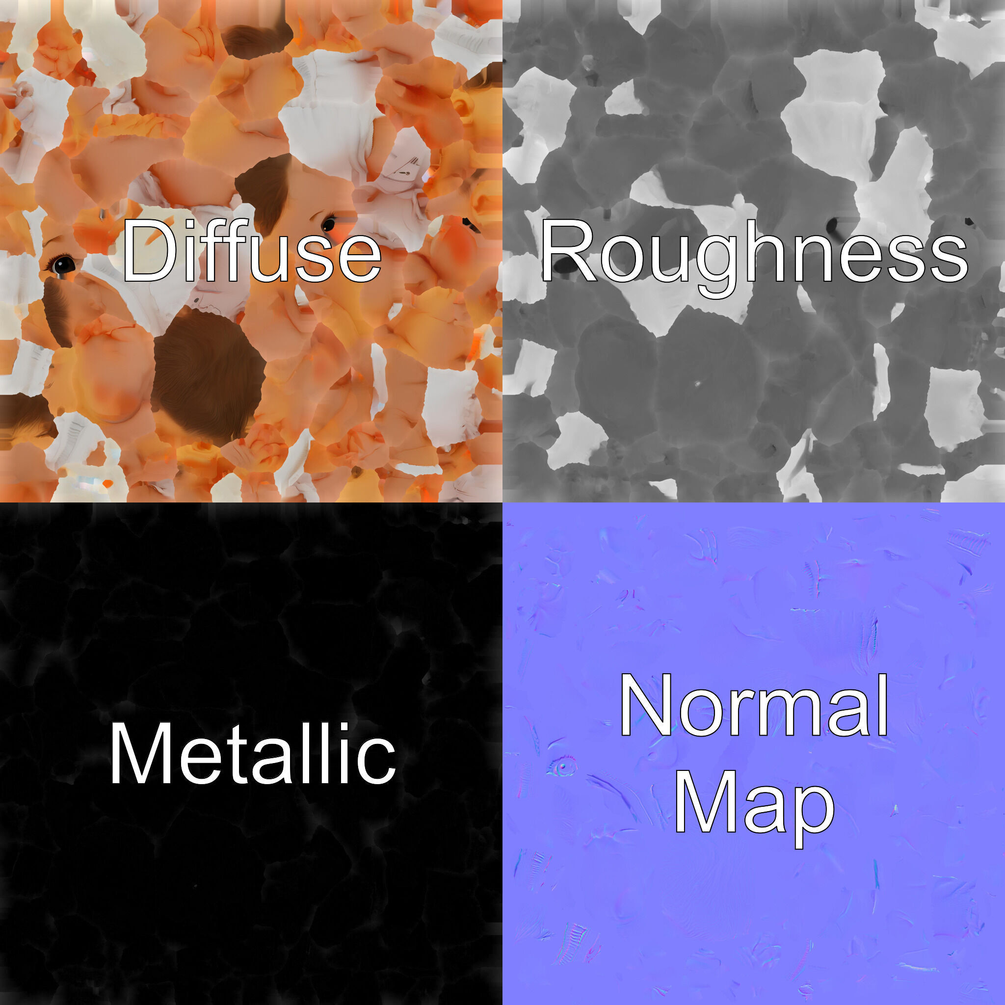 Chubby Baby Brother Character model pack Low-poly 3D model_1