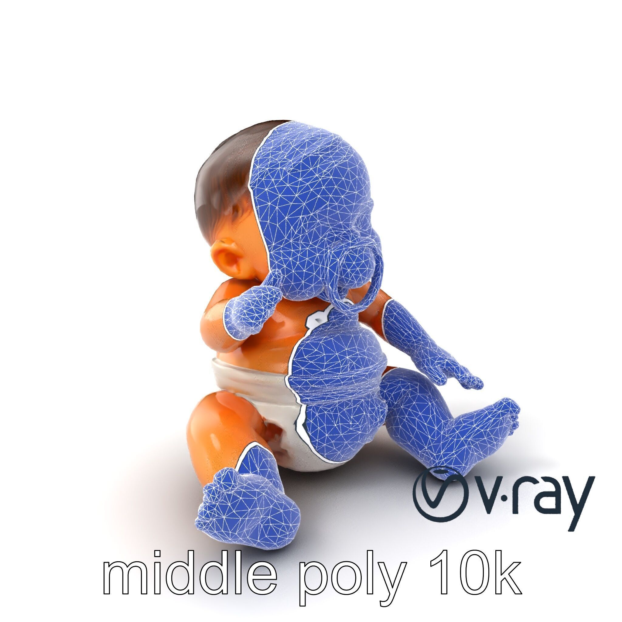 Chubby Baby Brother Character model pack Low-poly 3D model_11