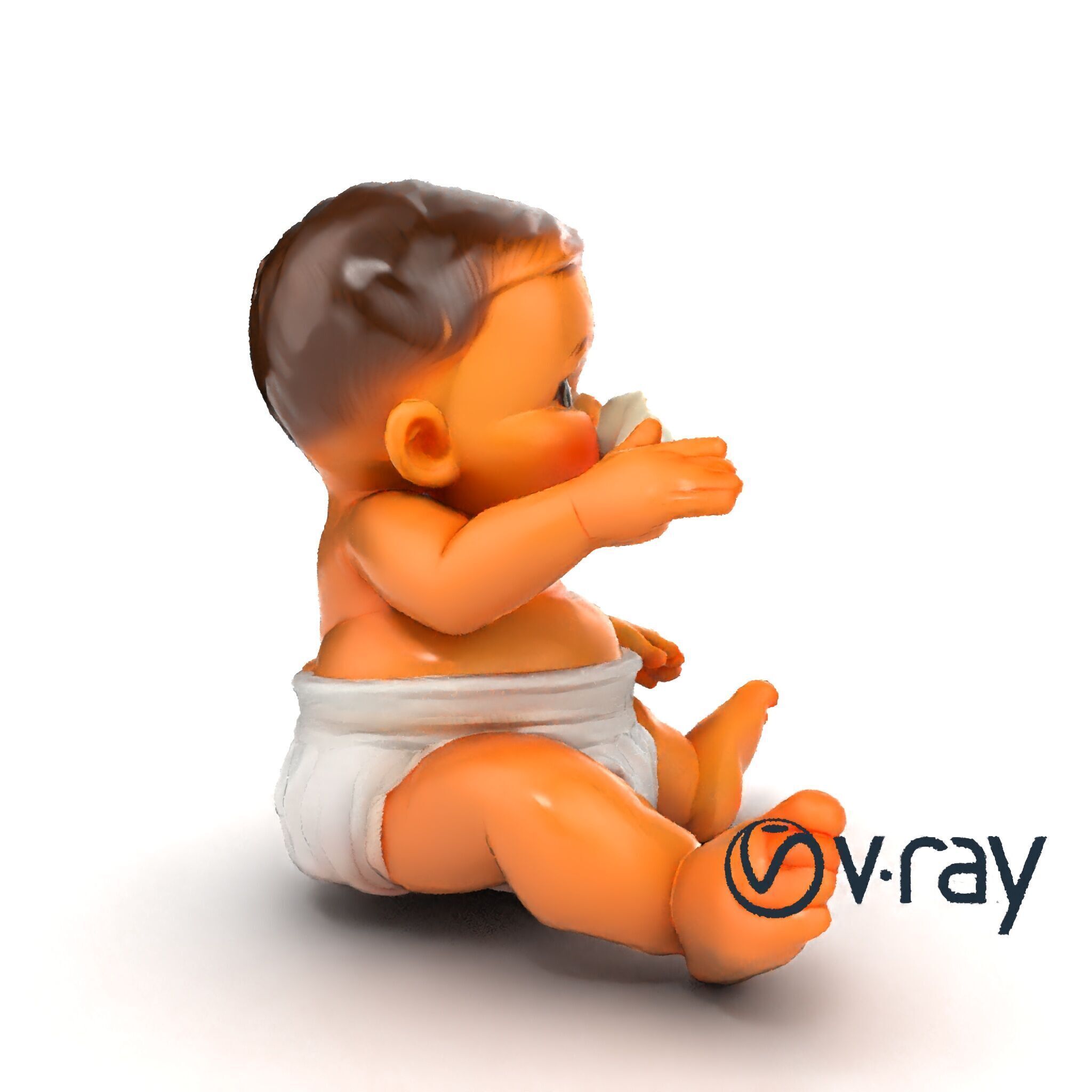 Chubby Baby Brother Character model pack Low-poly 3D model_14