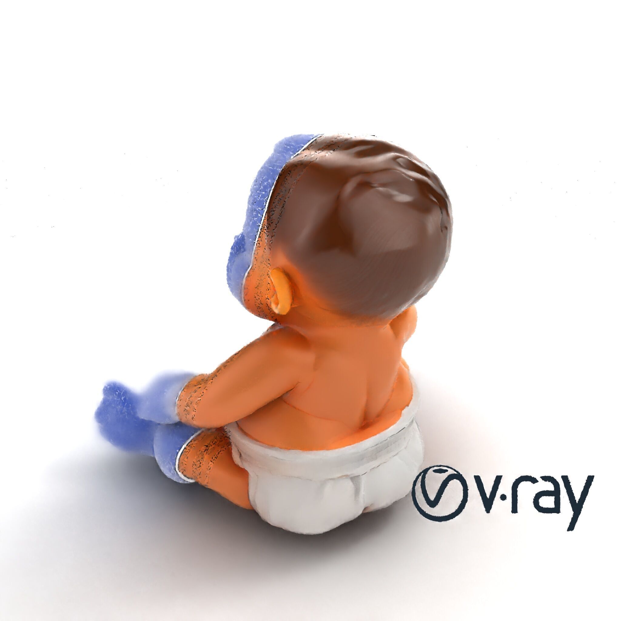 Chubby Baby Brother Character model pack Low-poly 3D model_25