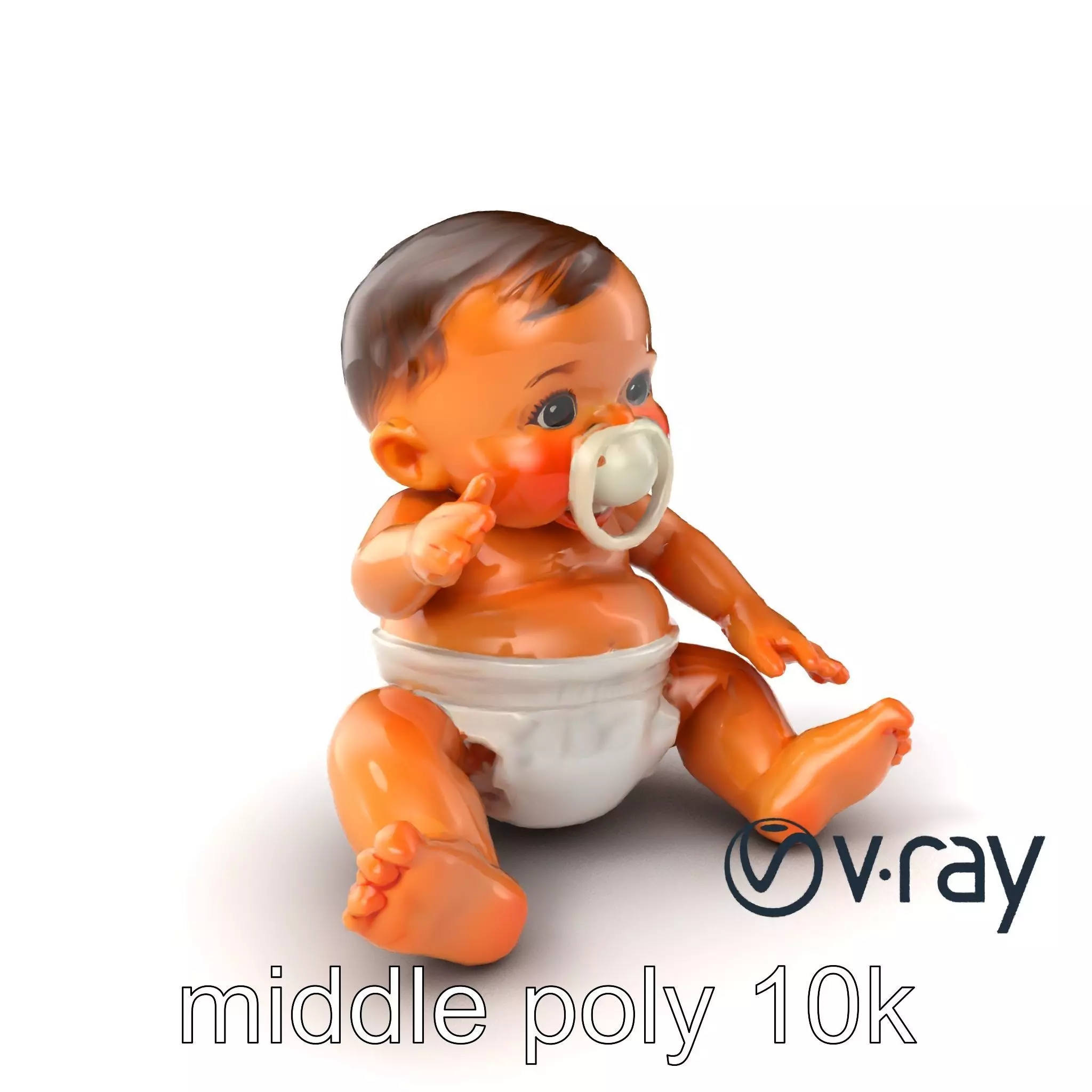 Chubby Baby Brother Character model pack Low-poly 3D model_0
