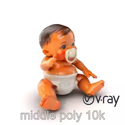 Chubby Baby Brother Character model pack Low-poly 3D model