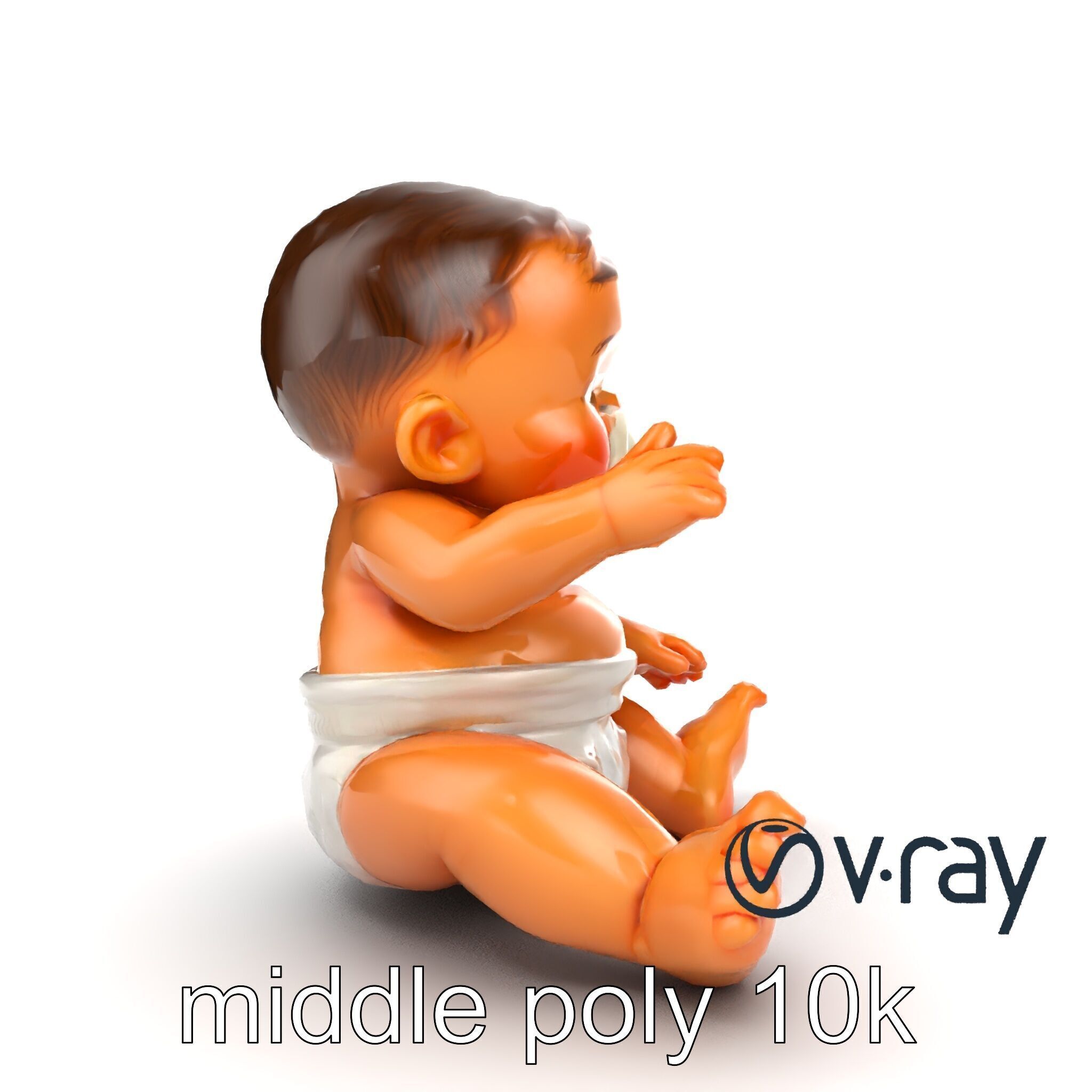 Chubby Baby Brother Character model pack Low-poly 3D model_15