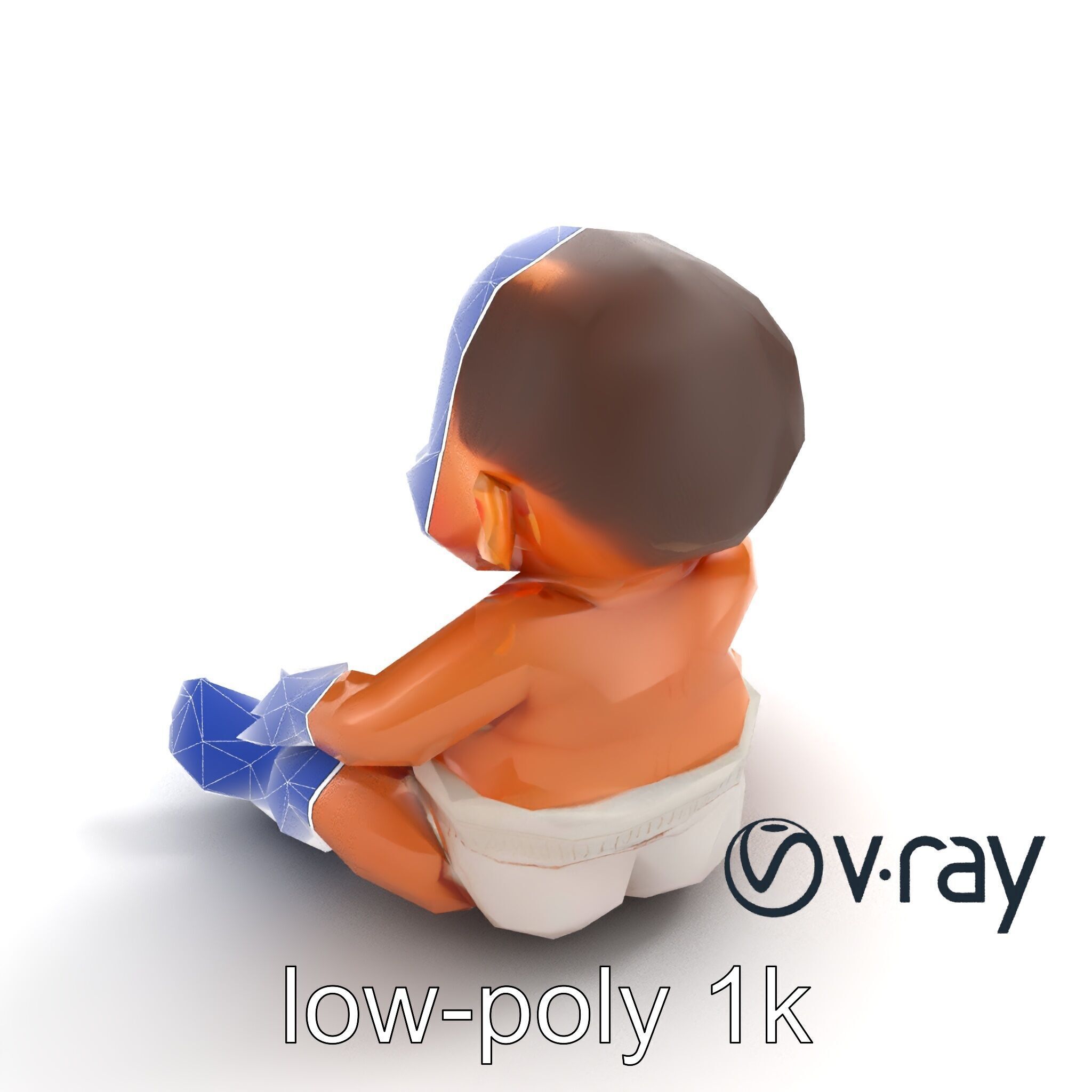 Chubby Baby Brother Character model pack Low-poly 3D model_22