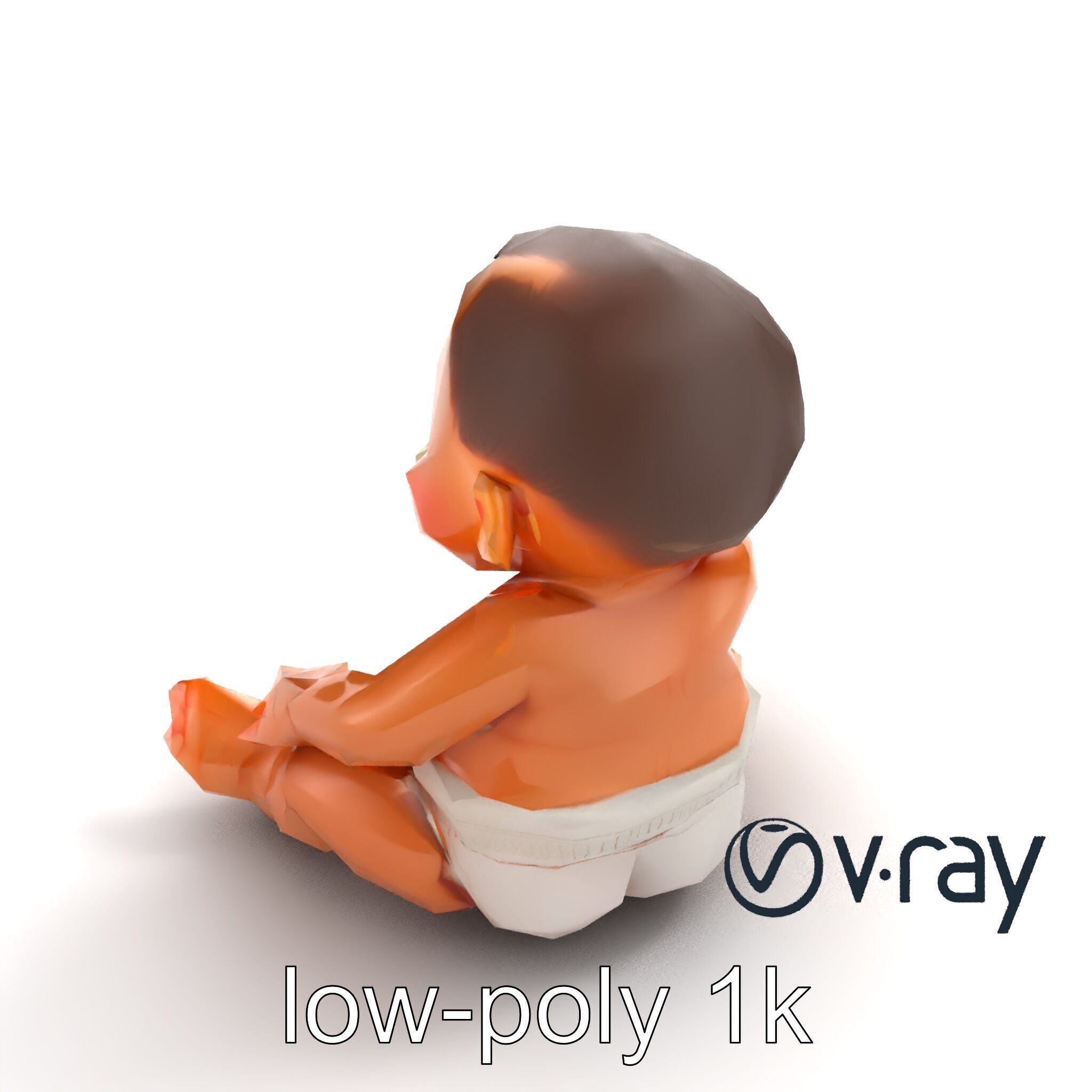 Chubby Baby Brother Character model pack Low-poly 3D model_8