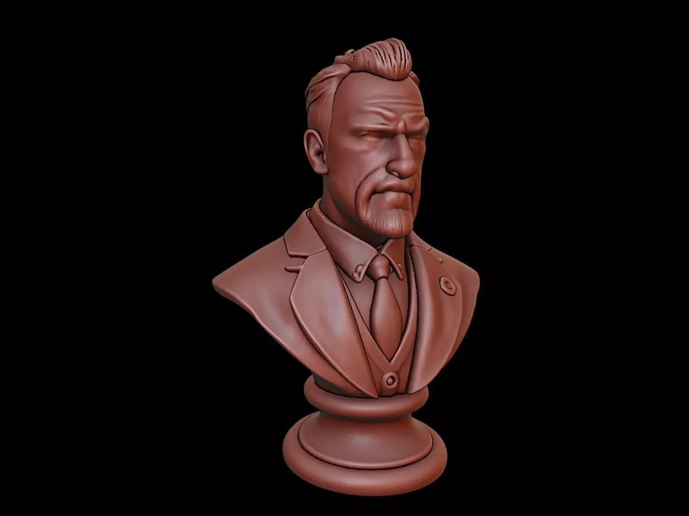 man Bust 3D print model_0