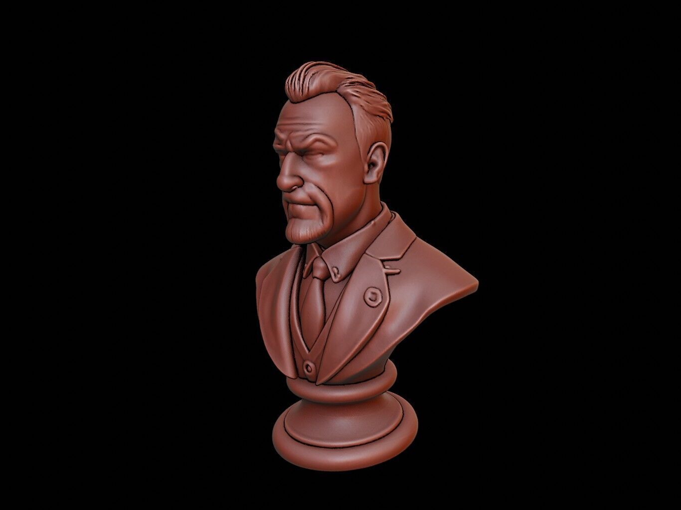 man Bust 3D print model_2