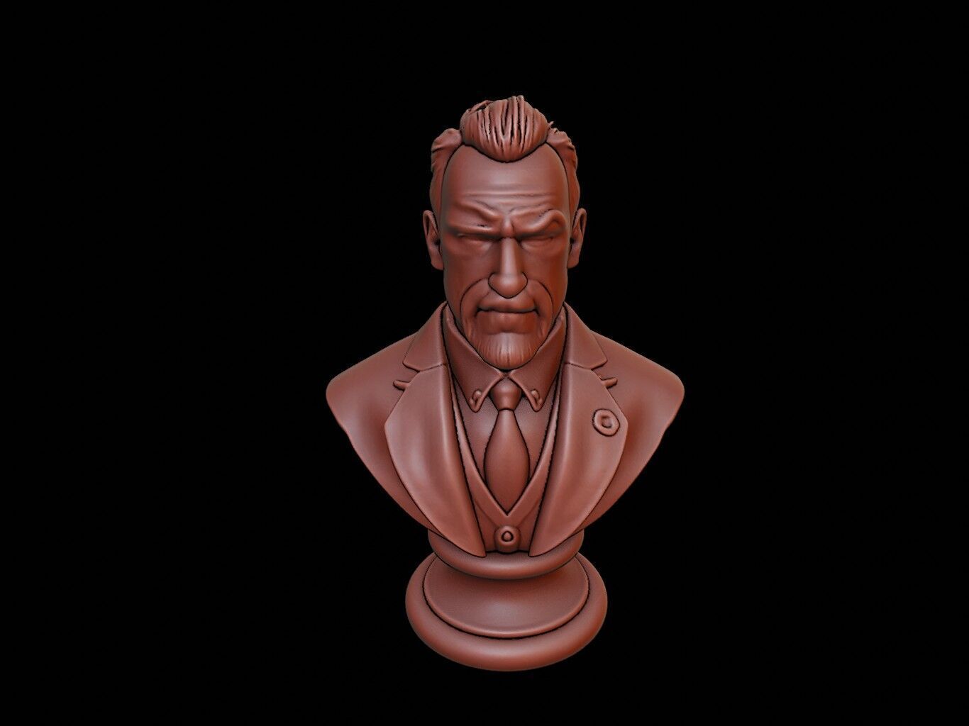 man Bust 3D print model_1