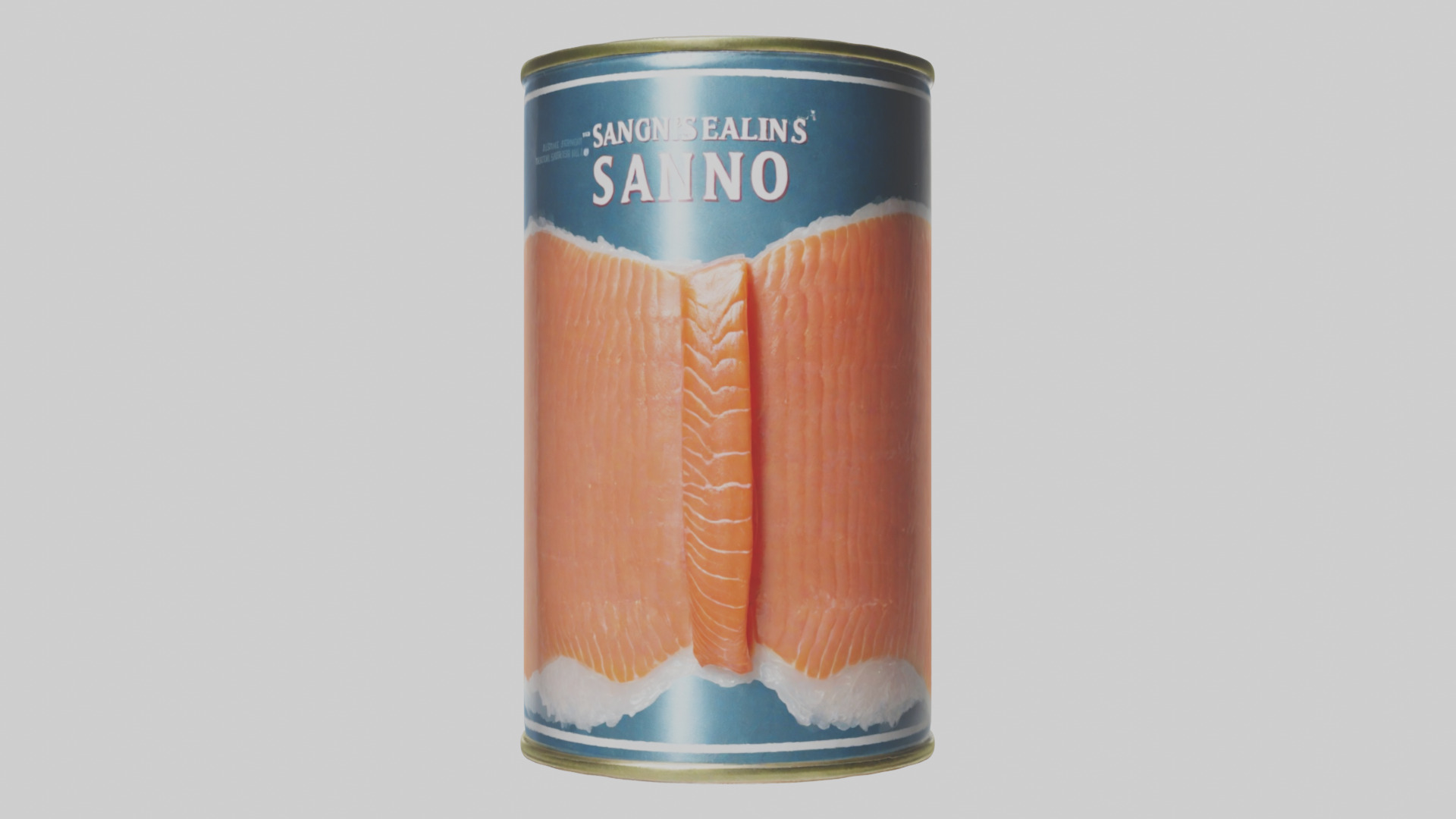 Canned Salmon model Low-poly 3D model_9