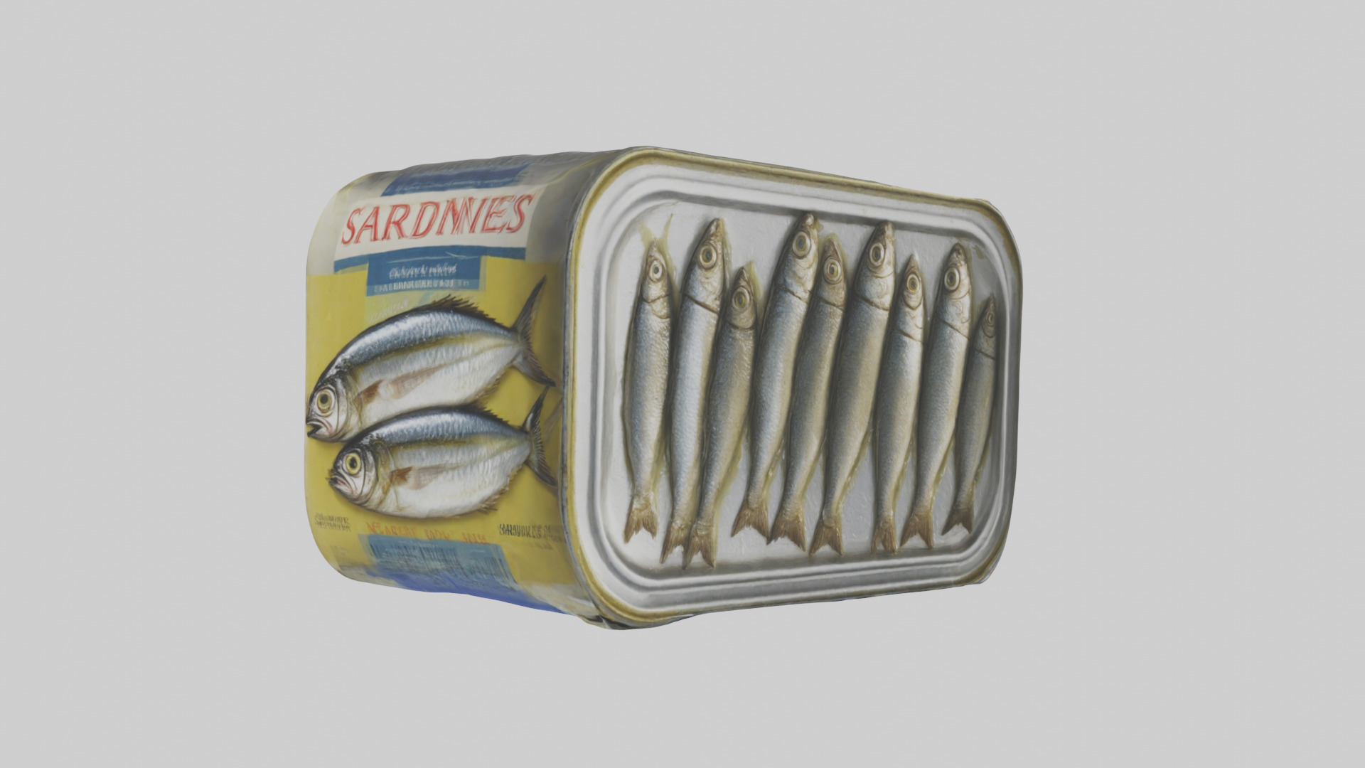 Canned Salmon model Low-poly 3D model_30