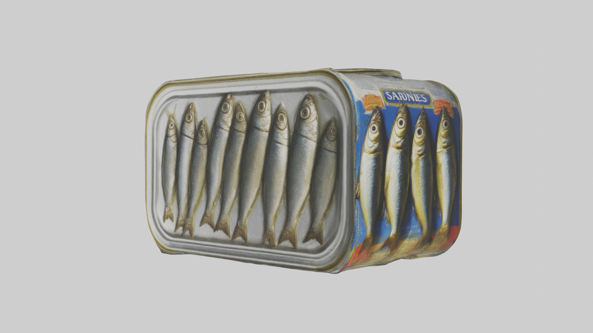 Canned Salmon model Low-poly 3D model_31