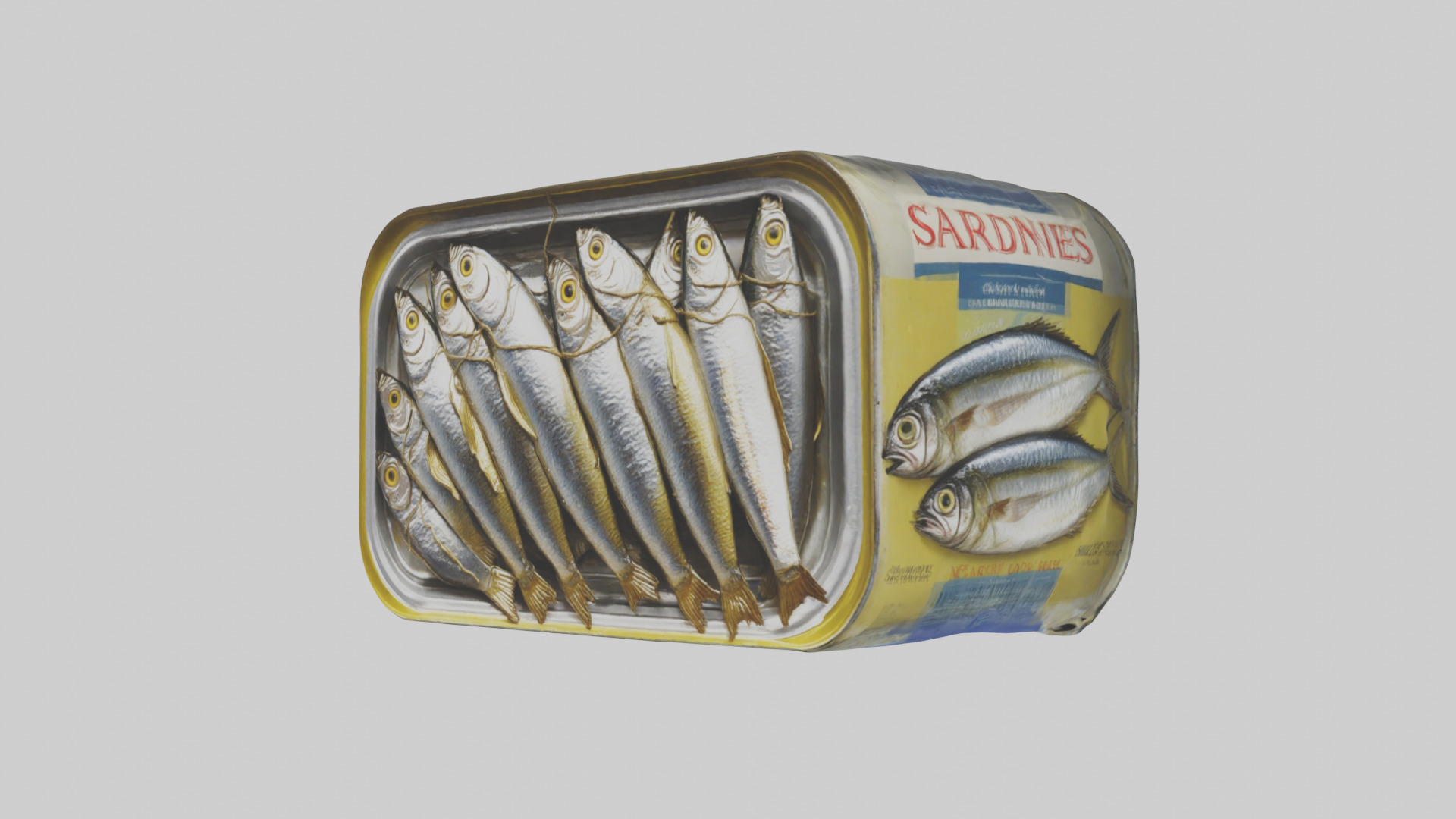 Canned Salmon model Low-poly 3D model_39