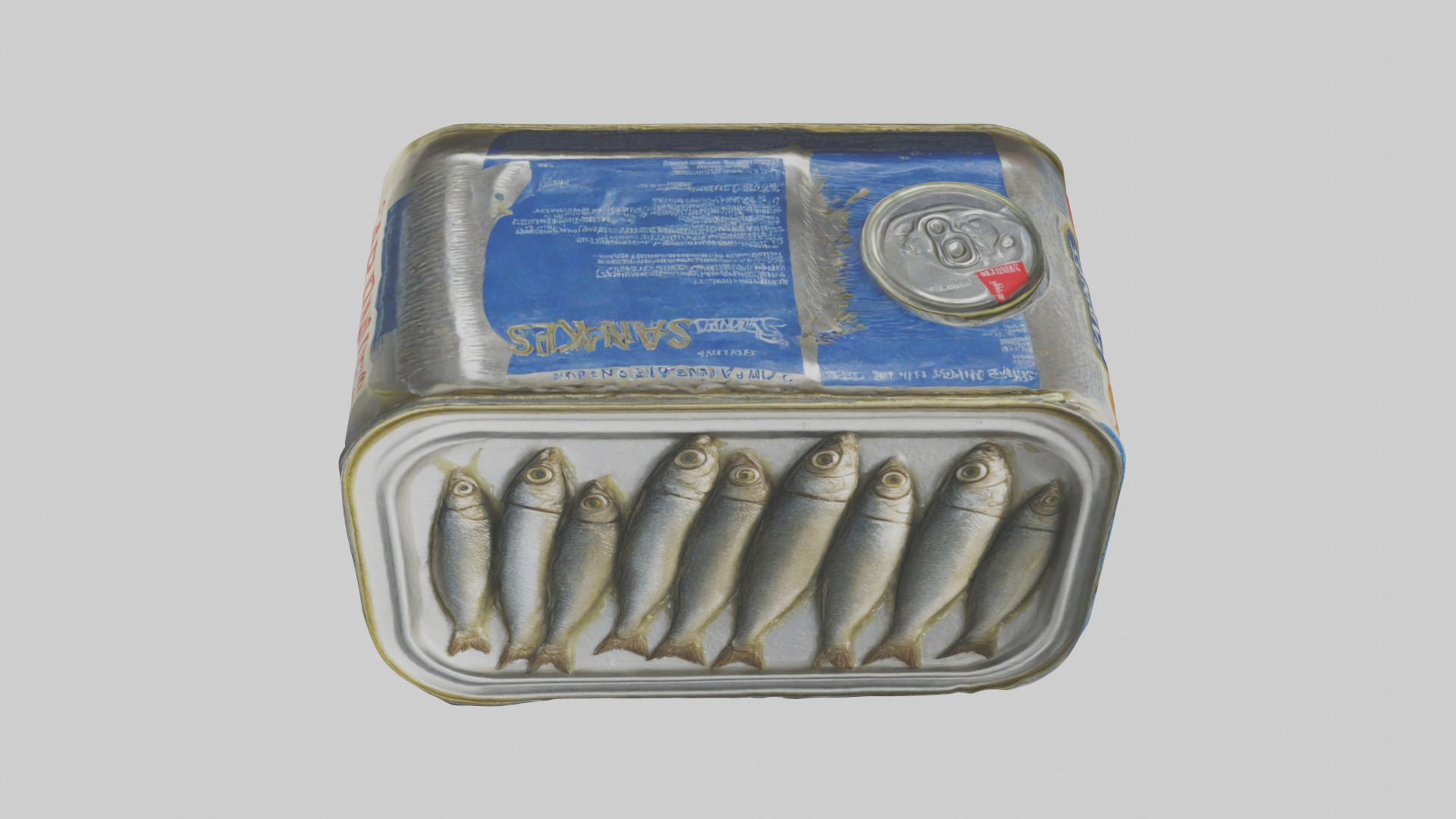 Canned Salmon model Low-poly 3D model_44