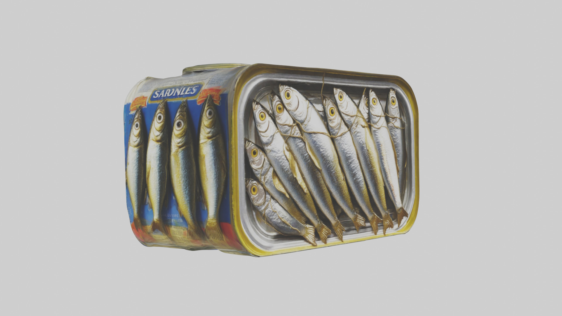 Canned Salmon model Low-poly 3D model_40