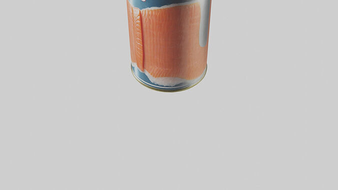 Canned Salmon model Low-poly 3D model 6