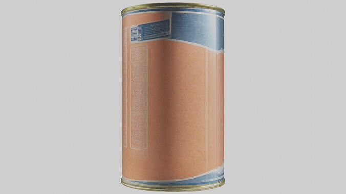 Canned Salmon model Low-poly 3D model 3