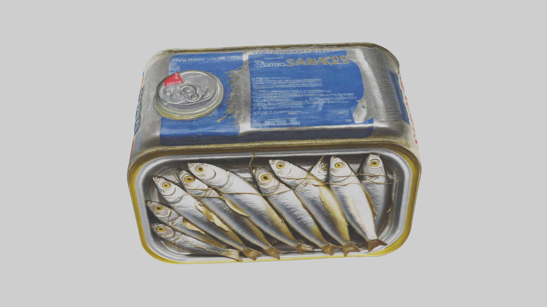 Canned Salmon model Low-poly 3D model_45