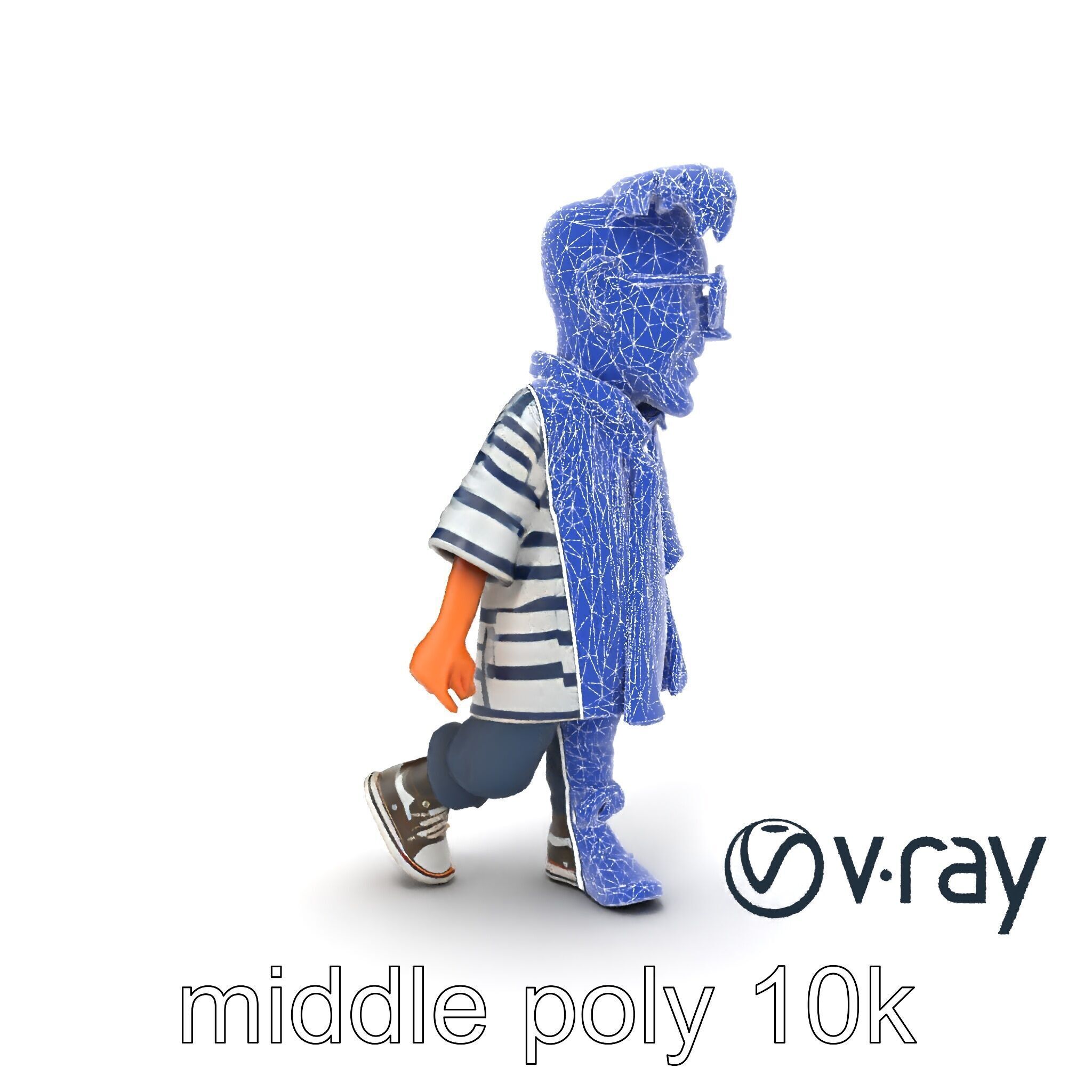 Toddler with Teddy Bear Collectible Toy model pack Low-poly 3D model_24