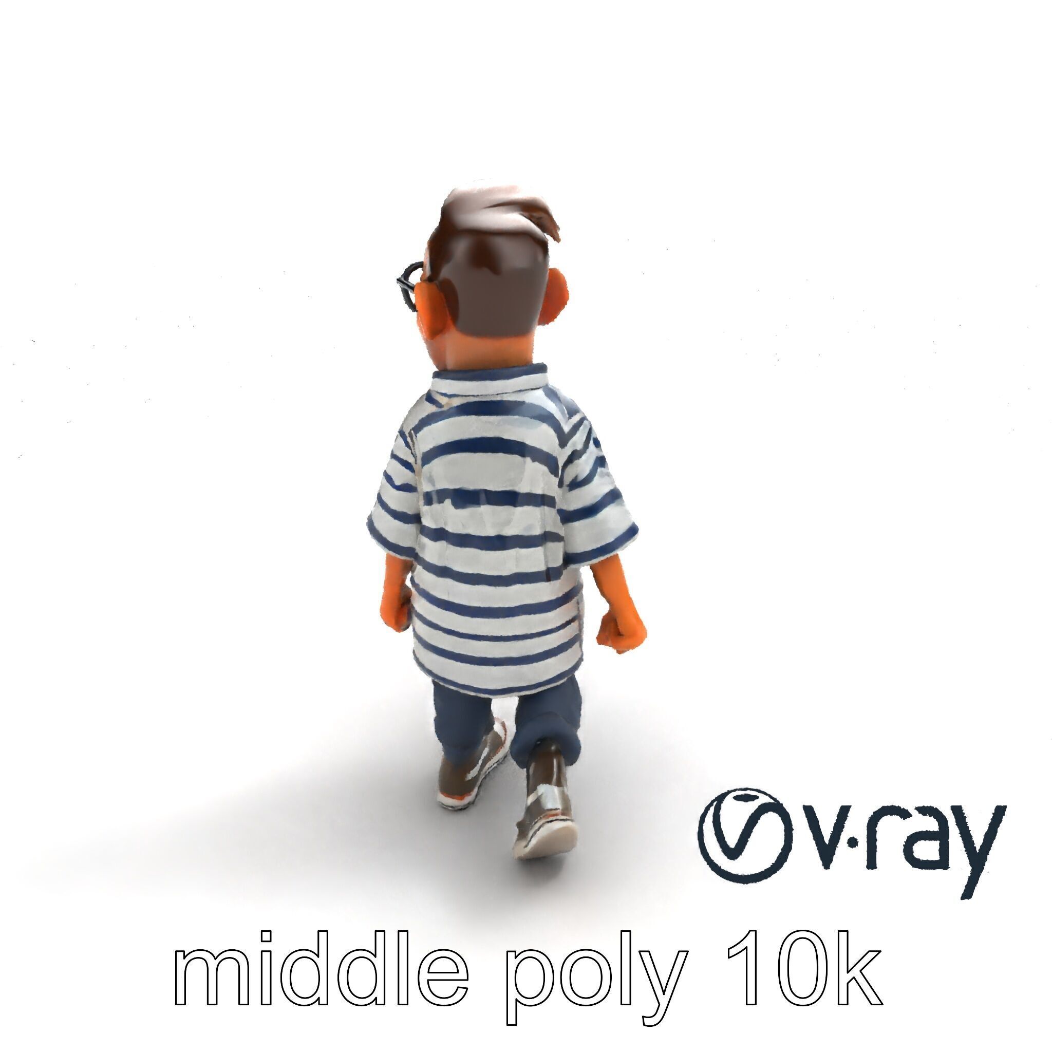 Toddler with Teddy Bear Collectible Toy model pack Low-poly 3D model_4