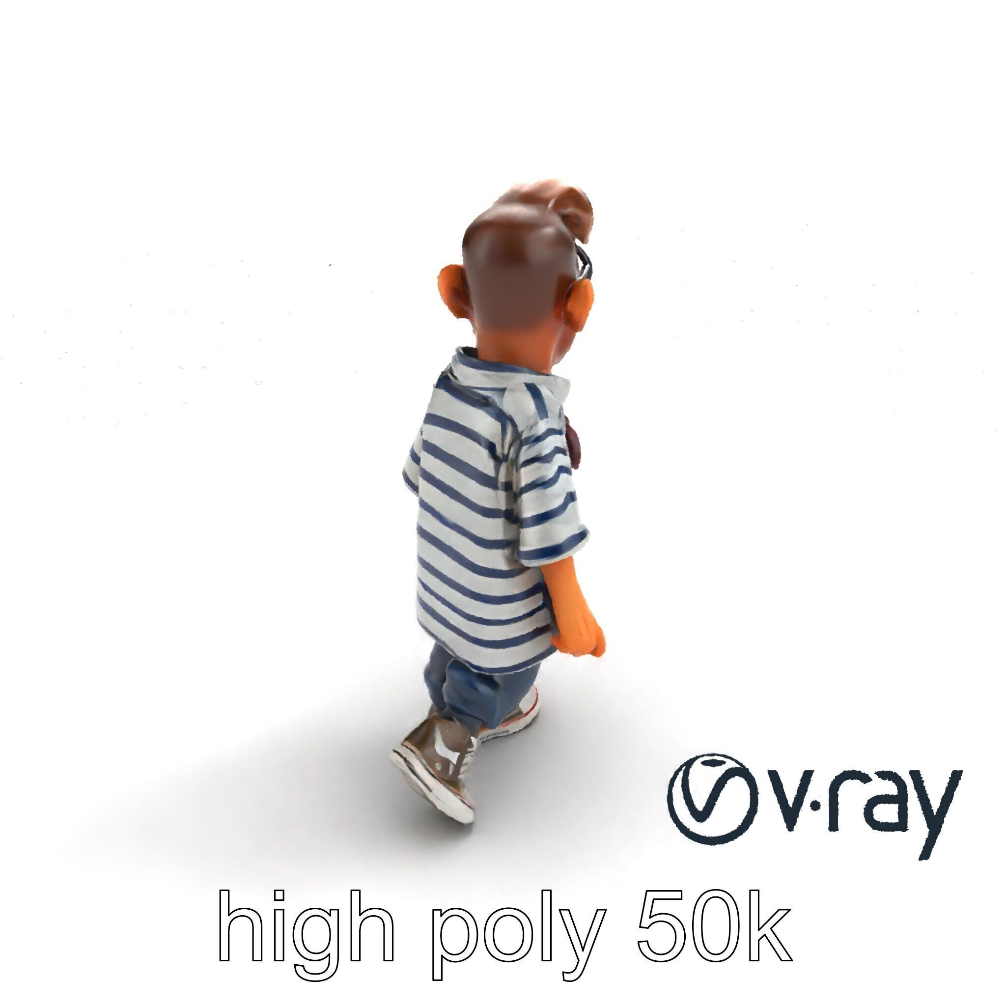 Toddler with Teddy Bear Collectible Toy model pack Low-poly 3D model_9