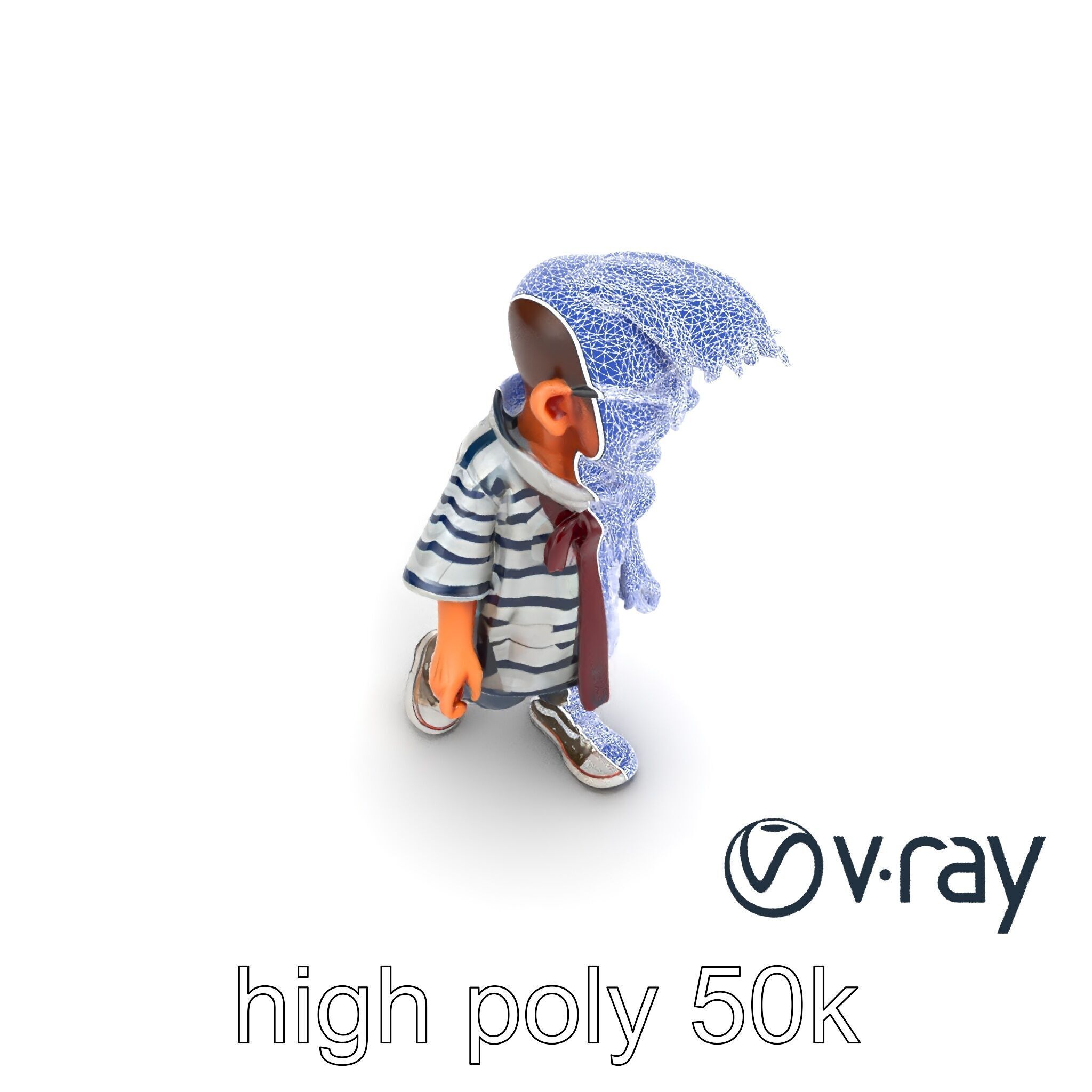 Toddler with Teddy Bear Collectible Toy model pack Low-poly 3D model_26