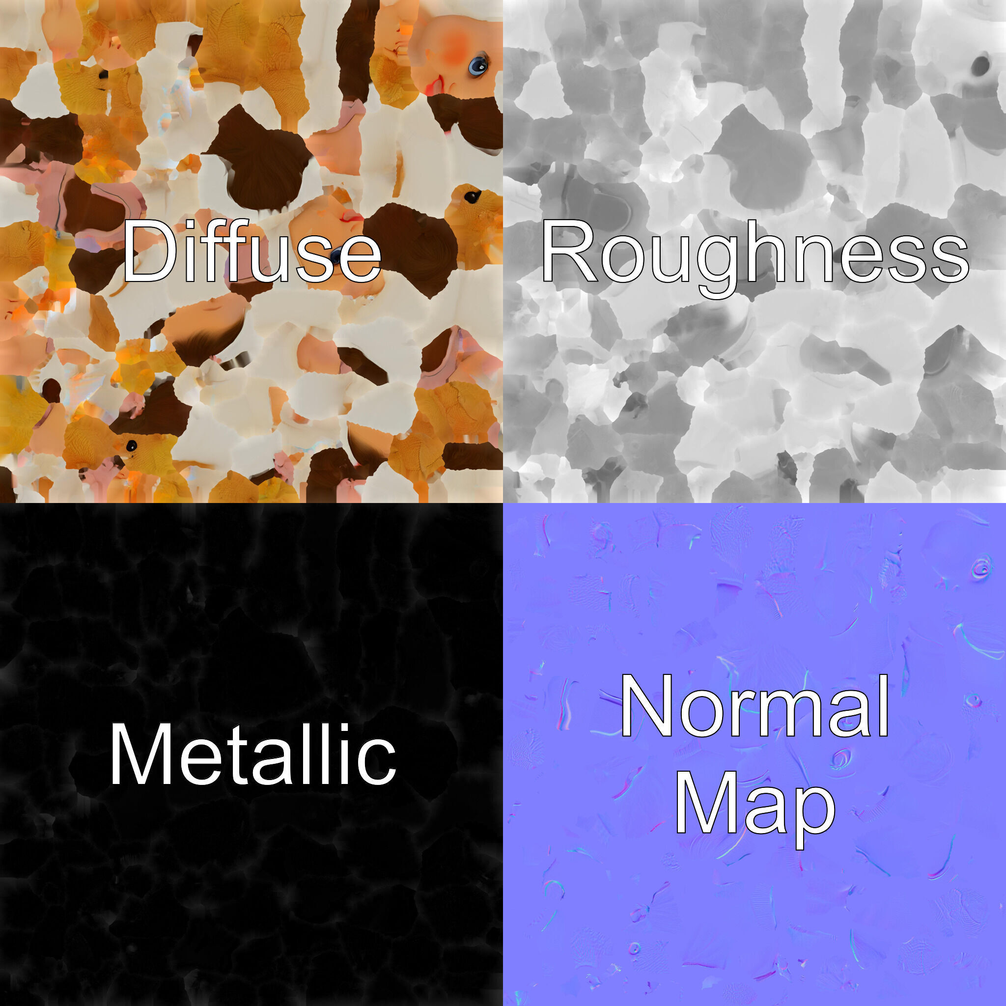 Toddler with Teddy Bear Collectible Toy model pack Low-poly 3D model_34