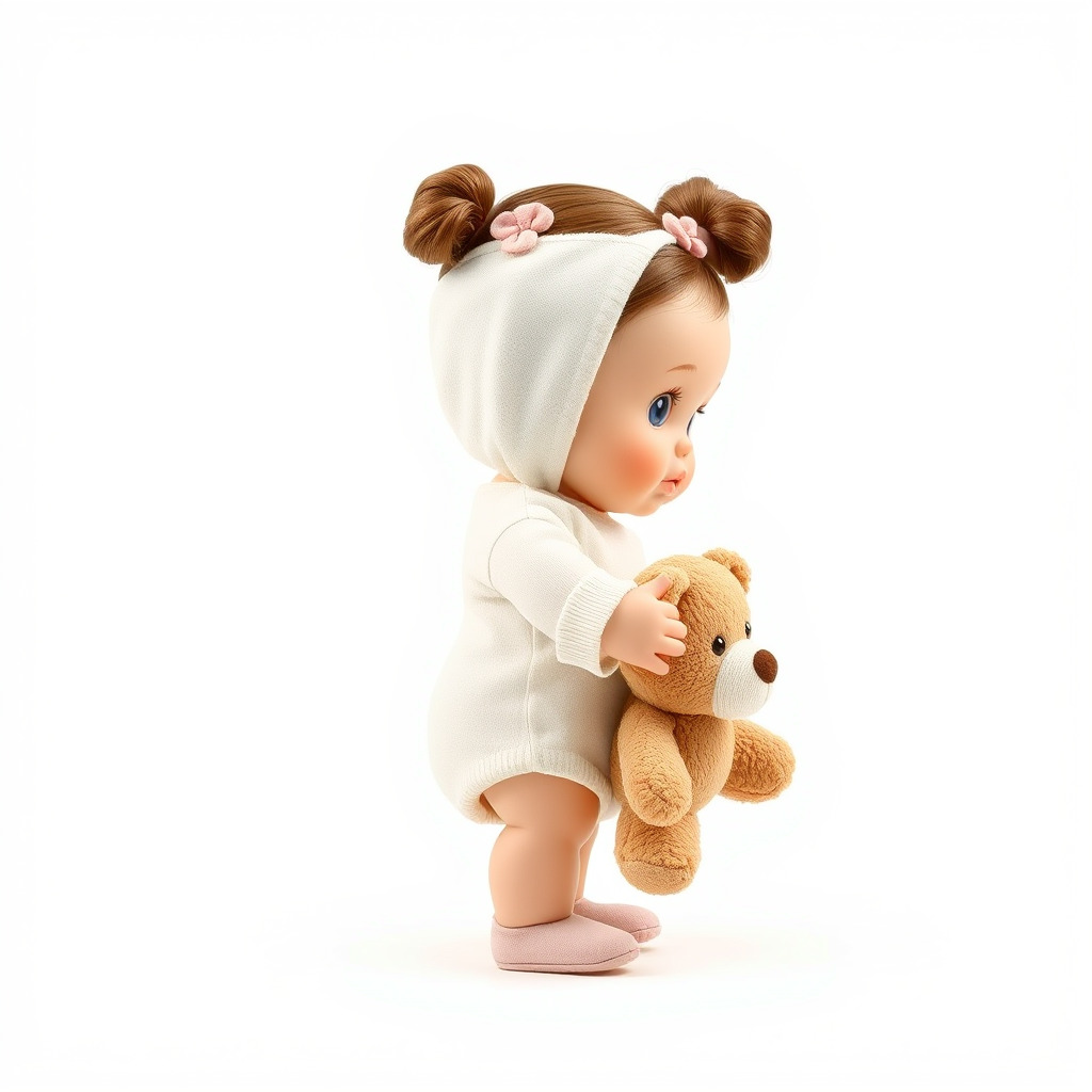 Toddler with Teddy Bear Collectible Toy model pack Low-poly 3D model_31