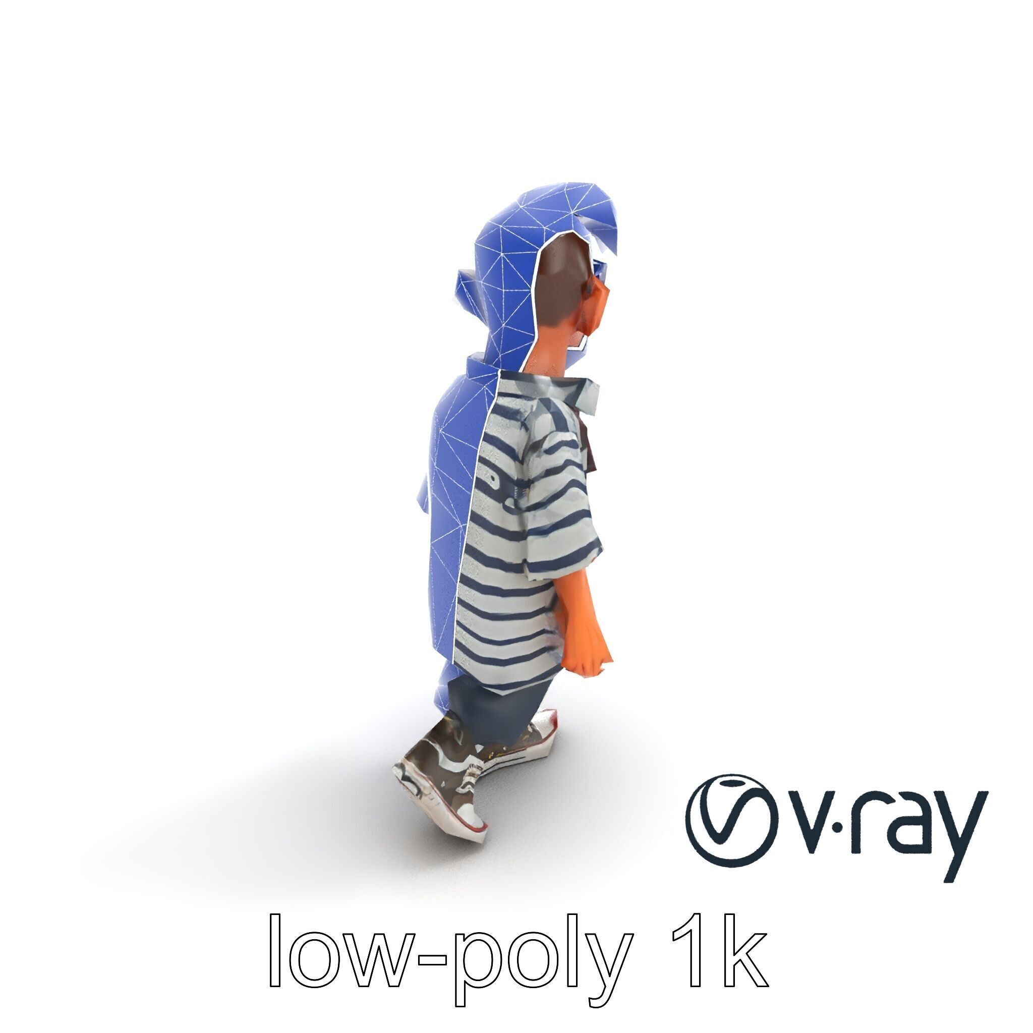 Toddler with Teddy Bear Collectible Toy model pack Low-poly 3D model_21
