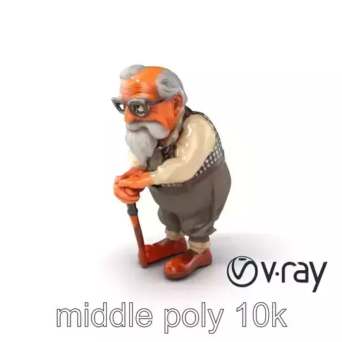 Grumpy Grandpa Character 3D model pack Low-poly 3D model
