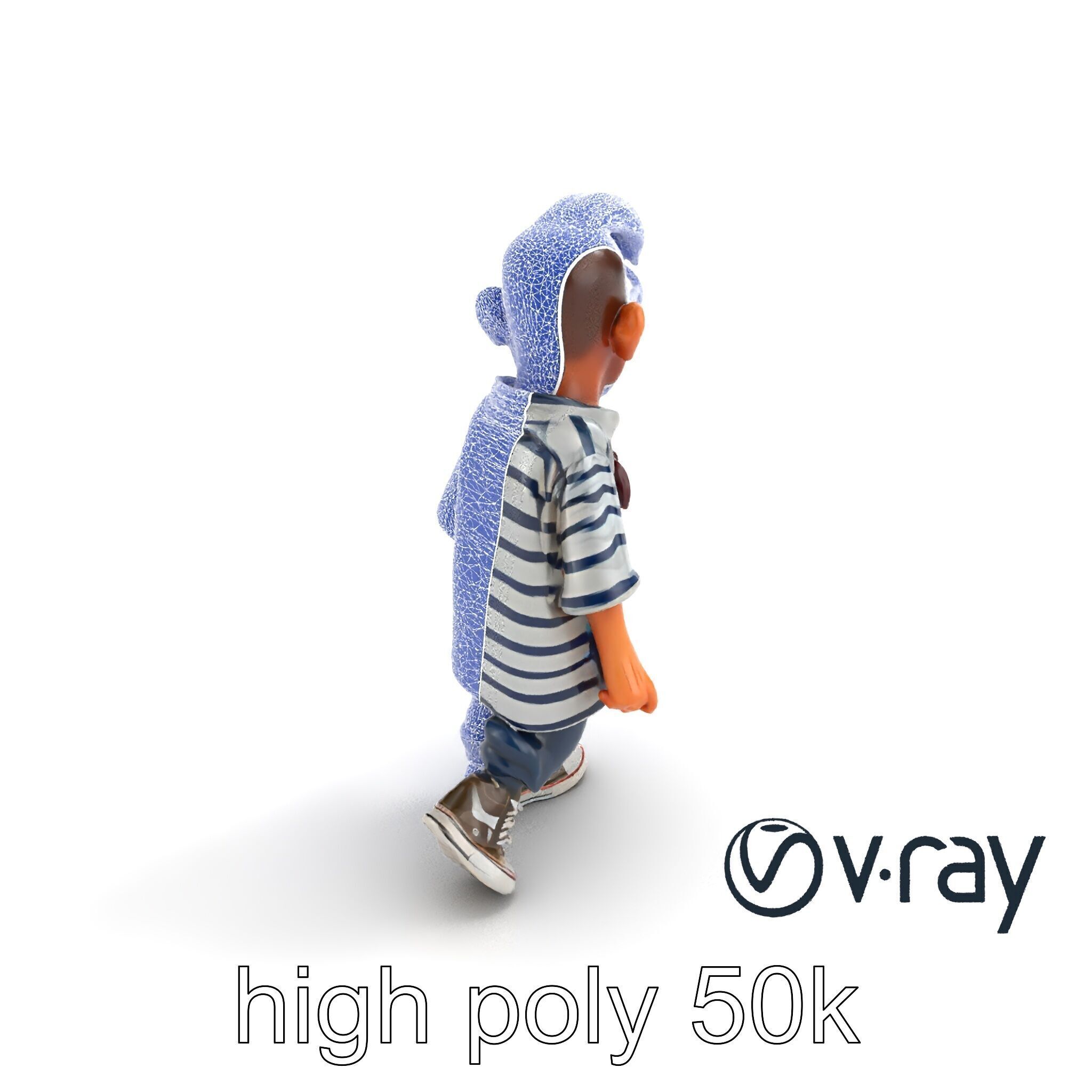 Sassy Twin Sister Doll Character model pack Low-poly 3D model_13