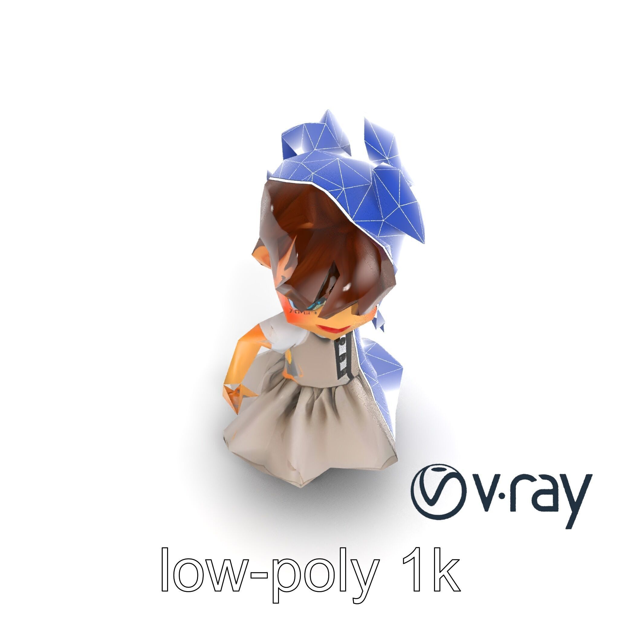 Sassy Twin Sister Doll Character model pack Low-poly 3D model_46
