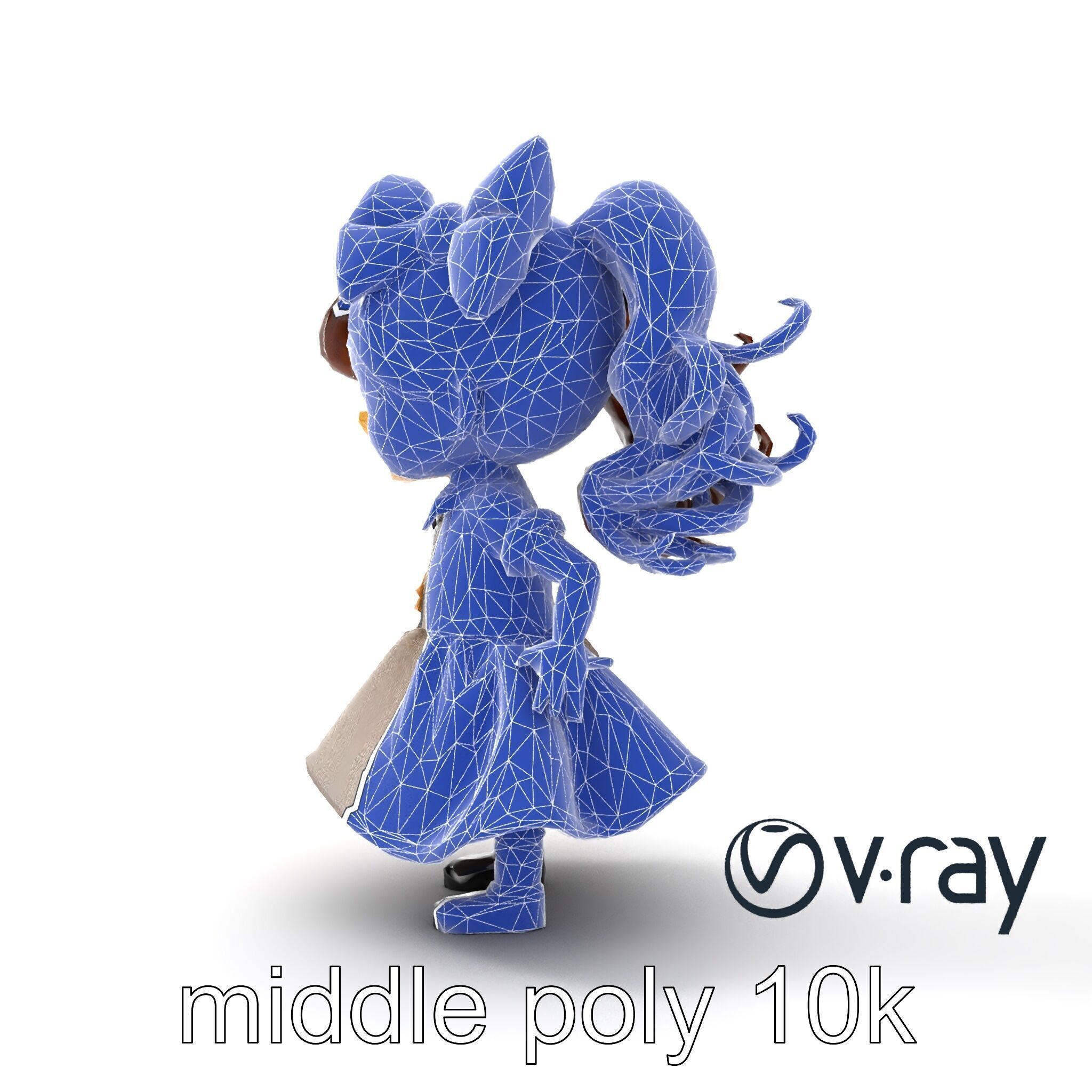 Sassy Twin Sister Doll Character model pack Low-poly 3D model_44
