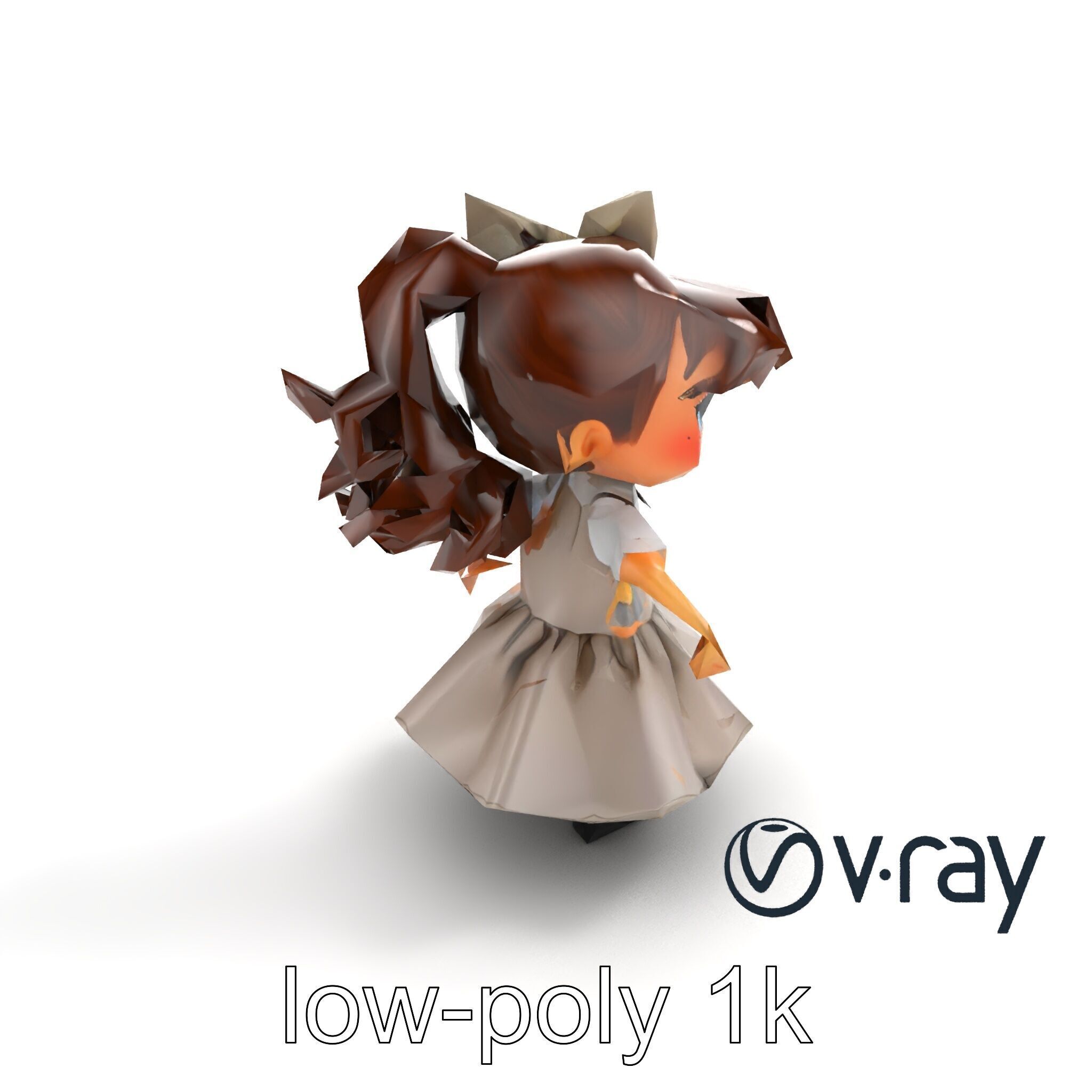 Sassy Twin Sister Doll Character model pack Low-poly 3D model_36