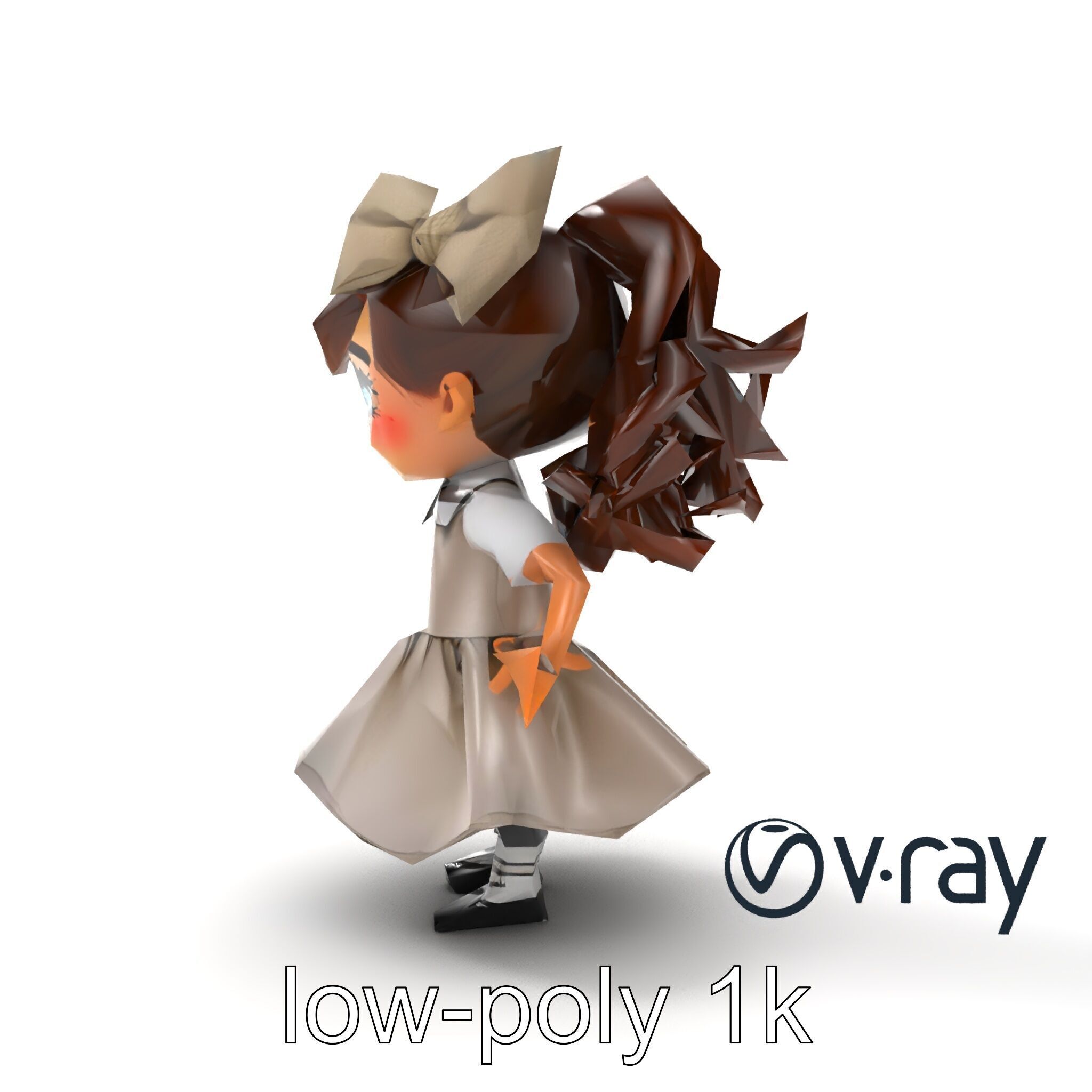 Sassy Twin Sister Doll Character model pack Low-poly 3D model_53