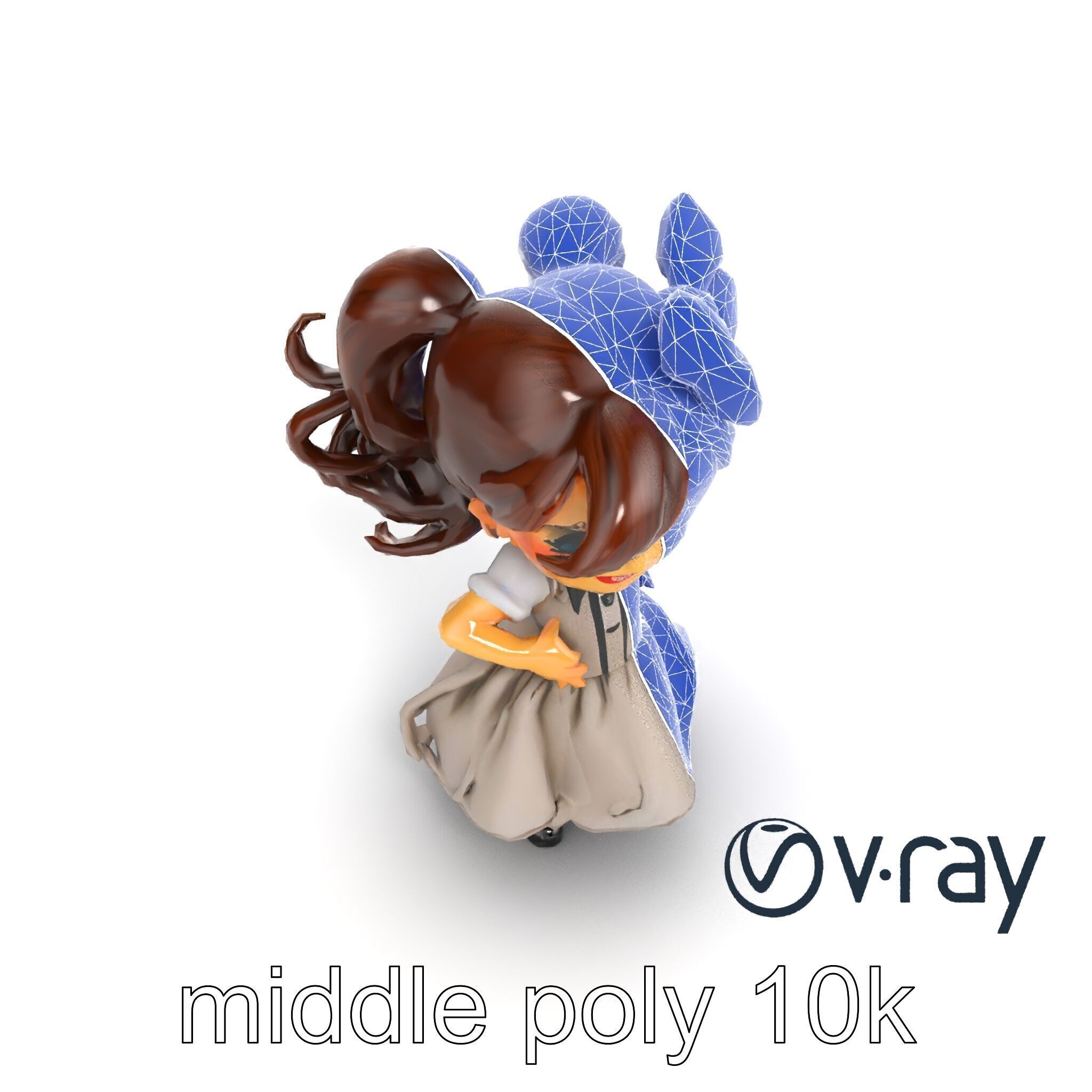 Sassy Twin Sister Doll Character model pack Low-poly 3D model_59