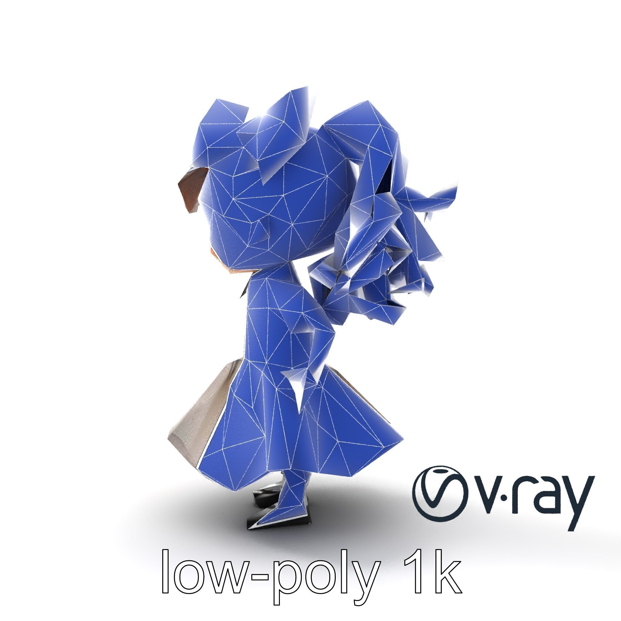 Sassy Twin Sister Doll Character model pack Low-poly 3D model_60