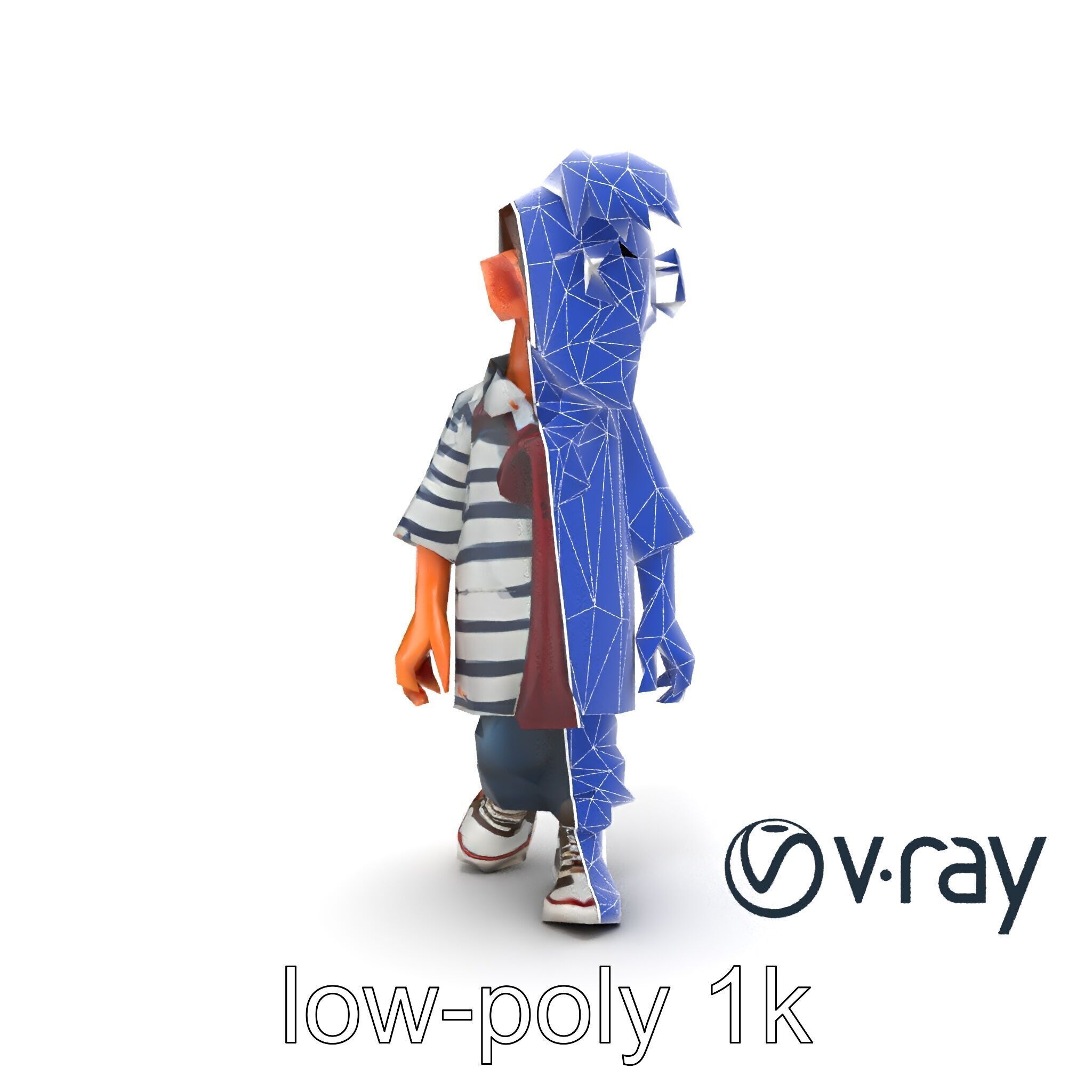 Sassy Twin Sister Doll Character model pack Low-poly 3D model_29