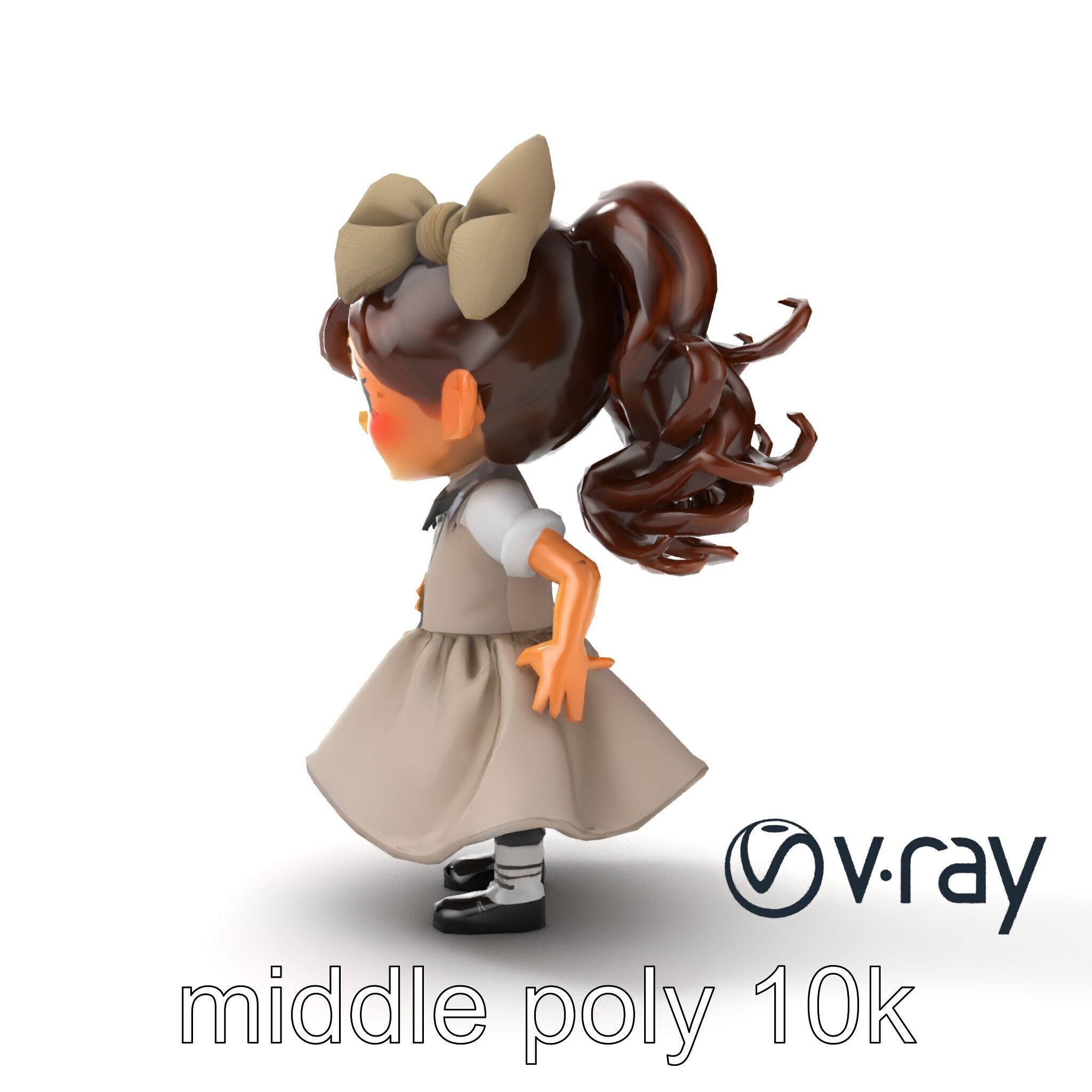 Sassy Twin Sister Doll Character model pack Low-poly 3D model_41