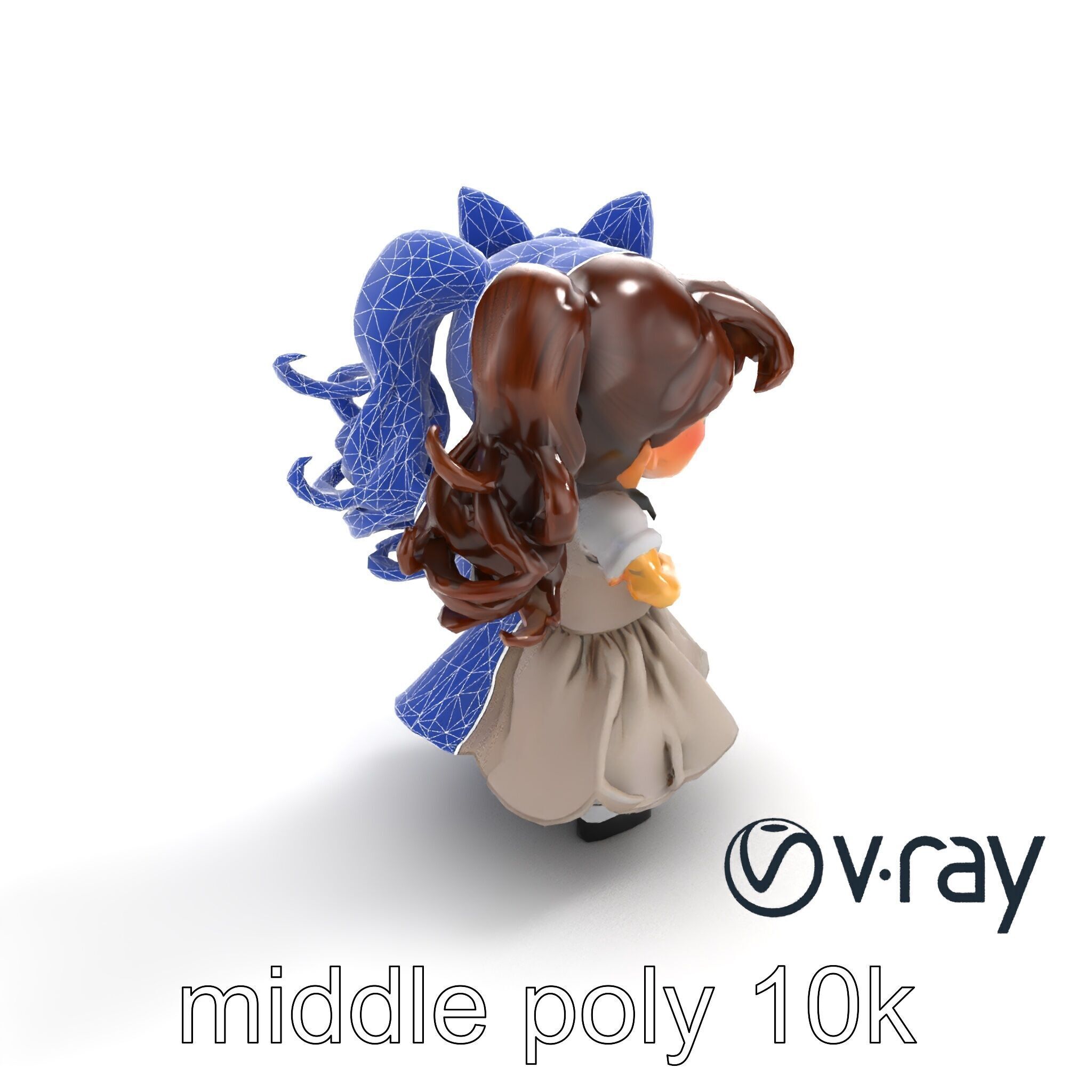 Sassy Twin Sister Doll Character model pack Low-poly 3D model_56