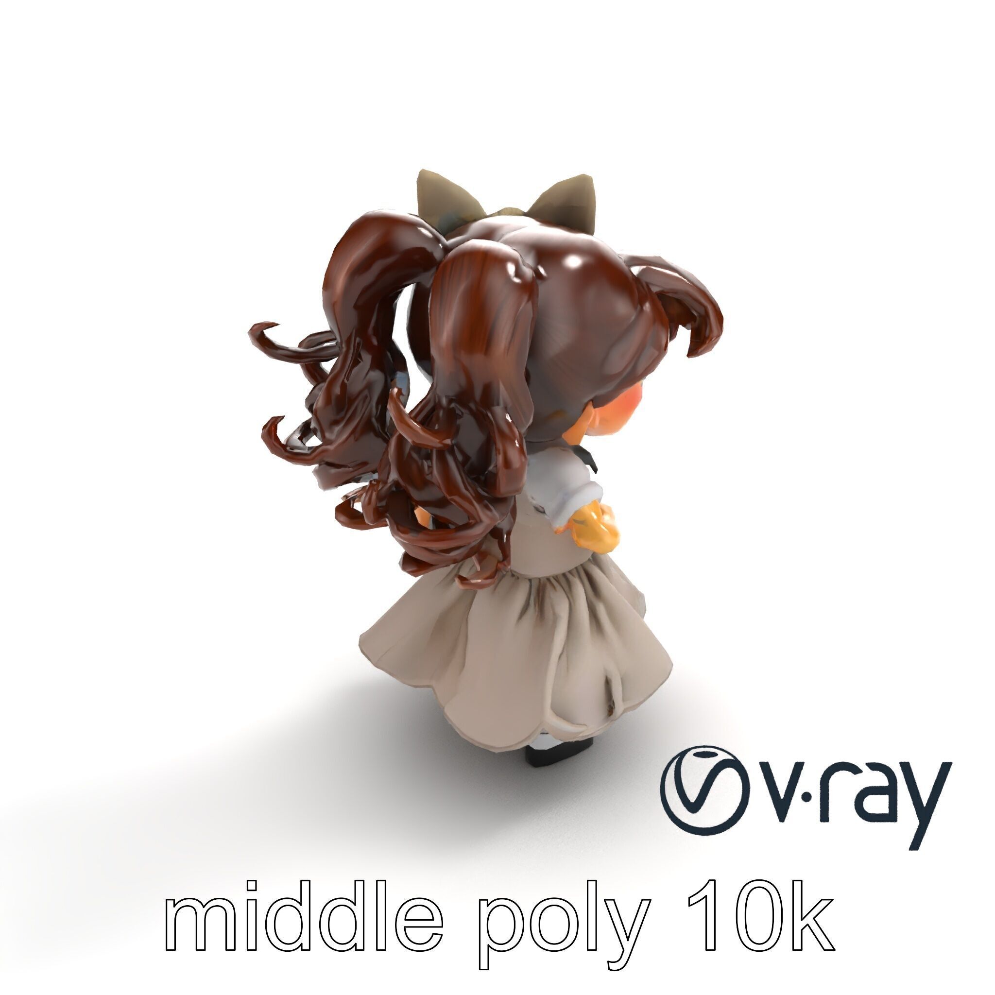 Sassy Twin Sister Doll Character model pack Low-poly 3D model_35