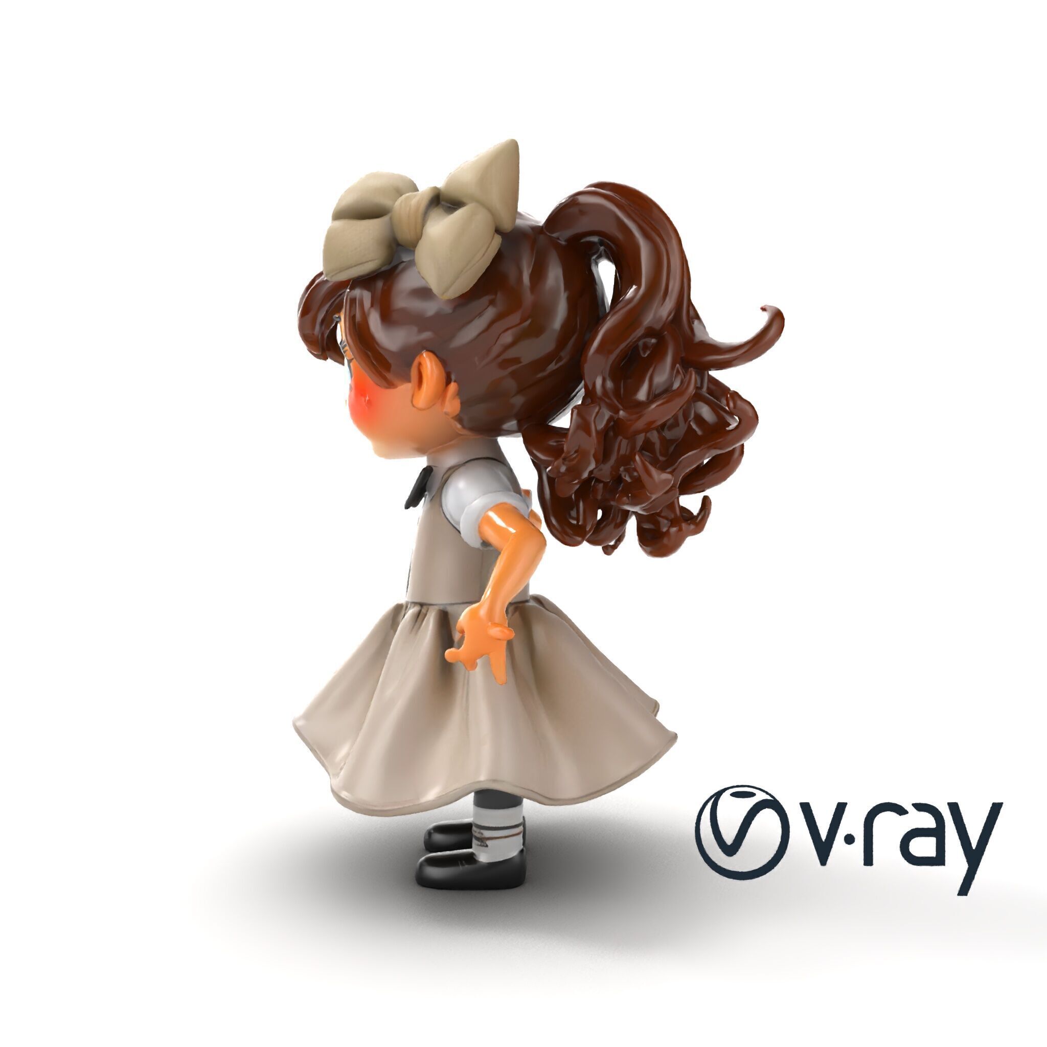 Sassy Twin Sister Doll Character model pack Low-poly 3D model_50